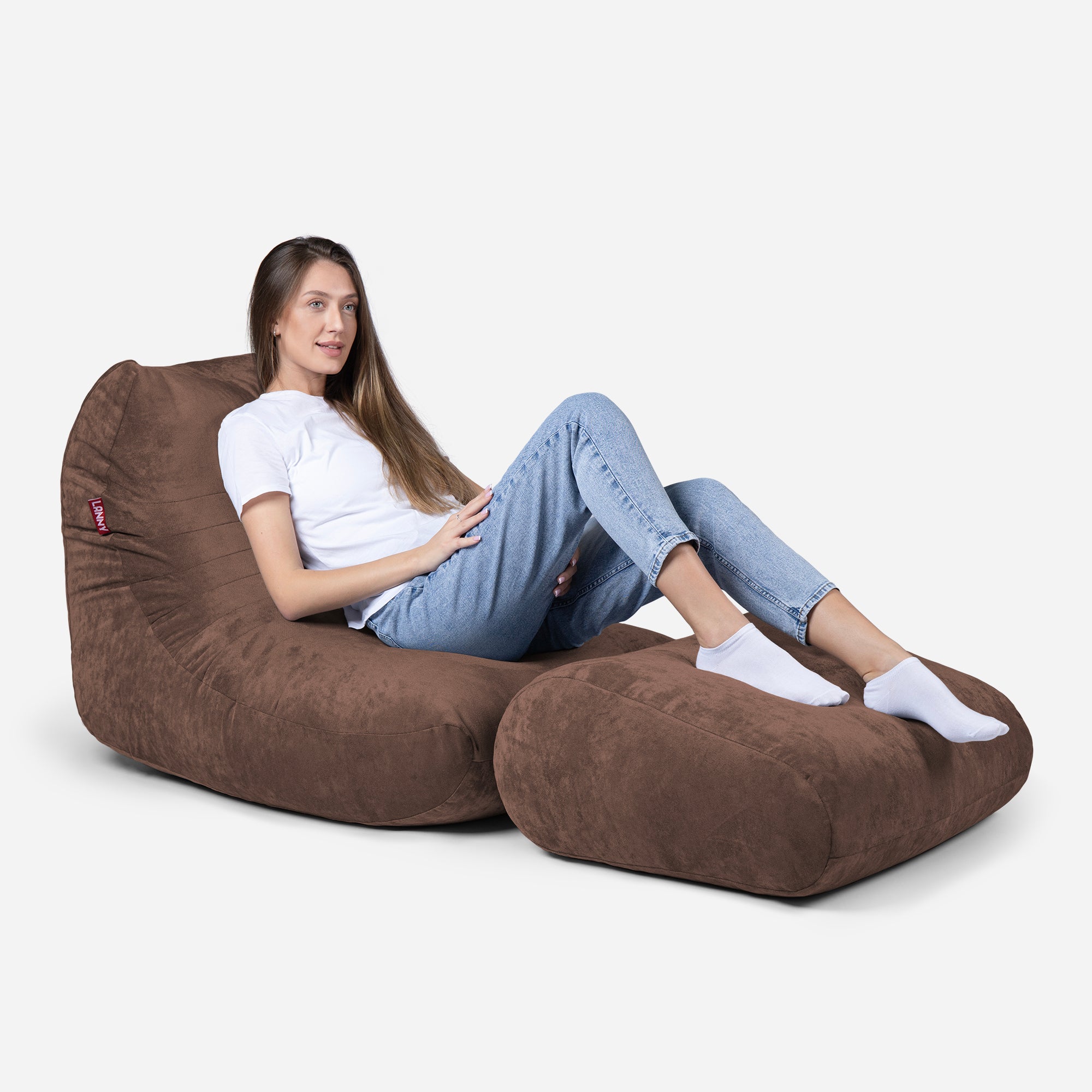 Curvy Aldo Brown Bean Bag Chair