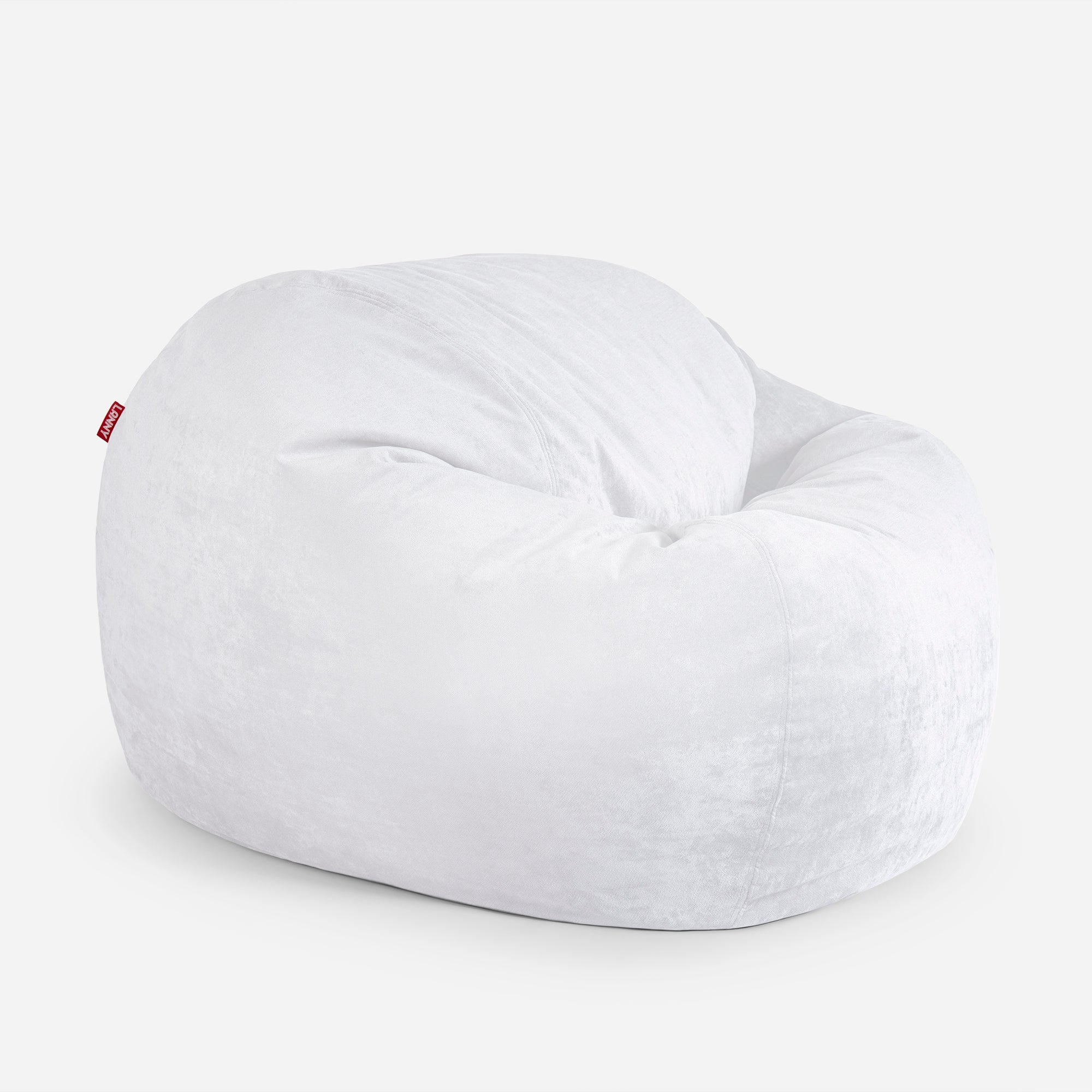 Lanny Oversize Chenille Sphere Bean bag - White