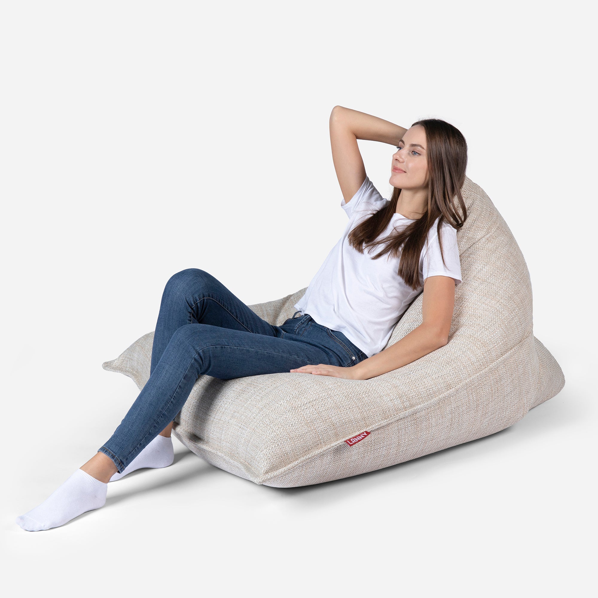 Mini Sloppy Tweed Beige Bean bag