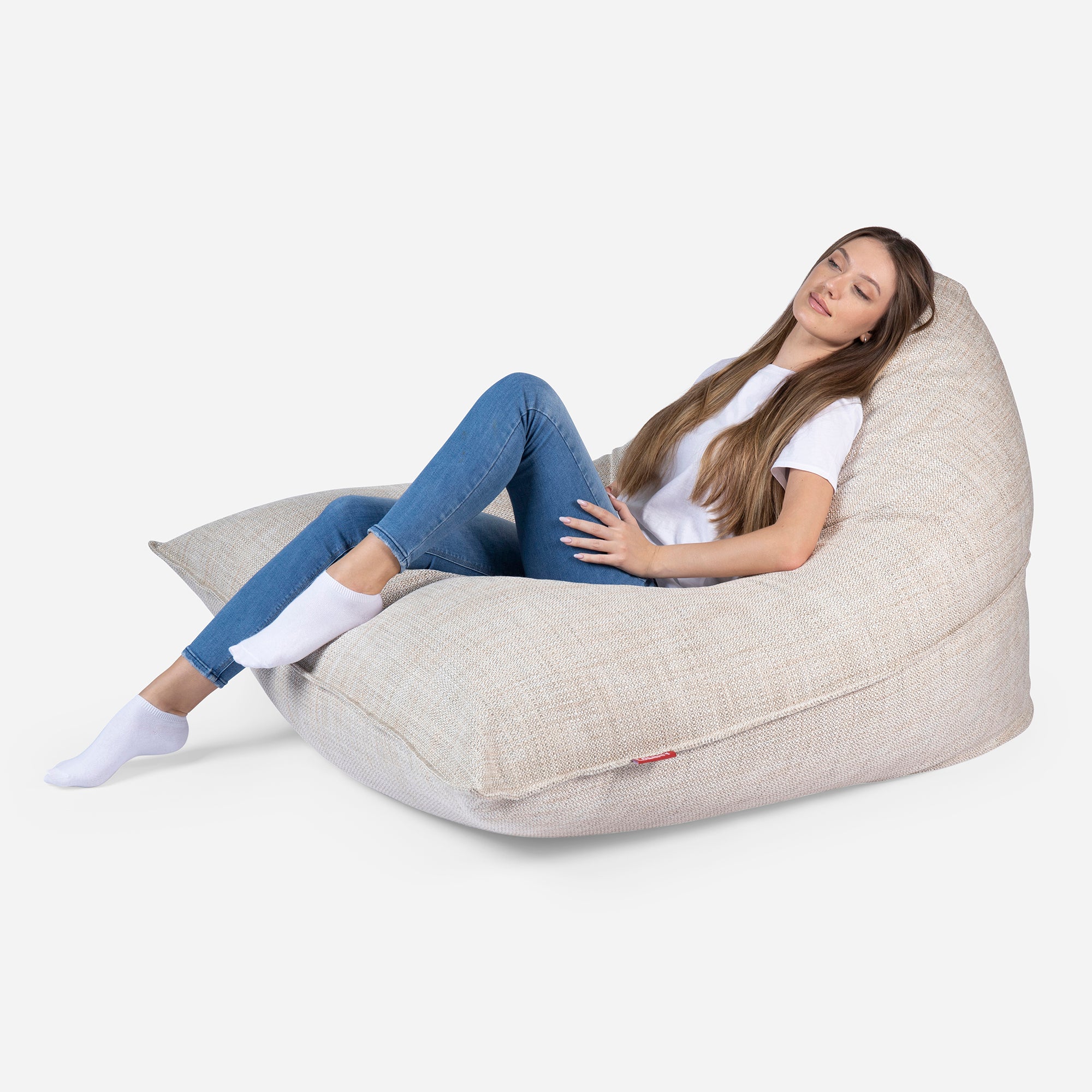 Sloppy Tweed Beige Bean bag