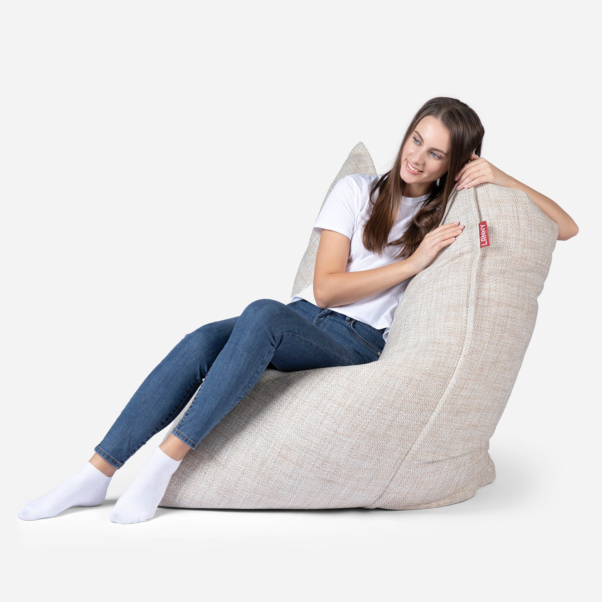 Mini Sloppy Tweed Beige Bean bag