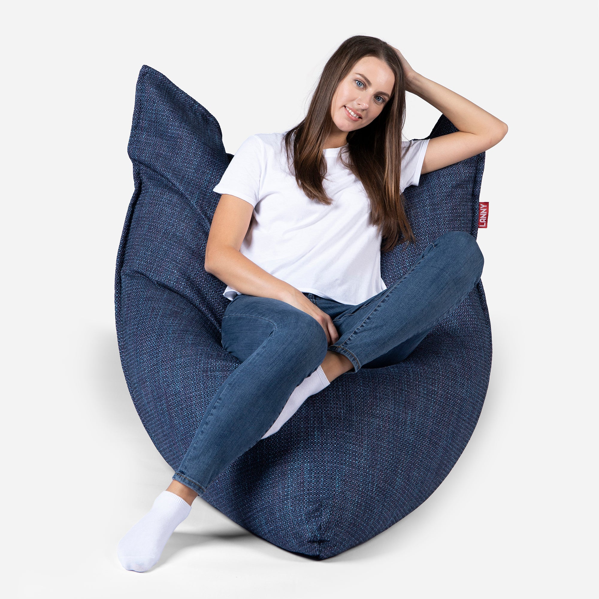 Mini Sloppy Tweed Blue Bean bag