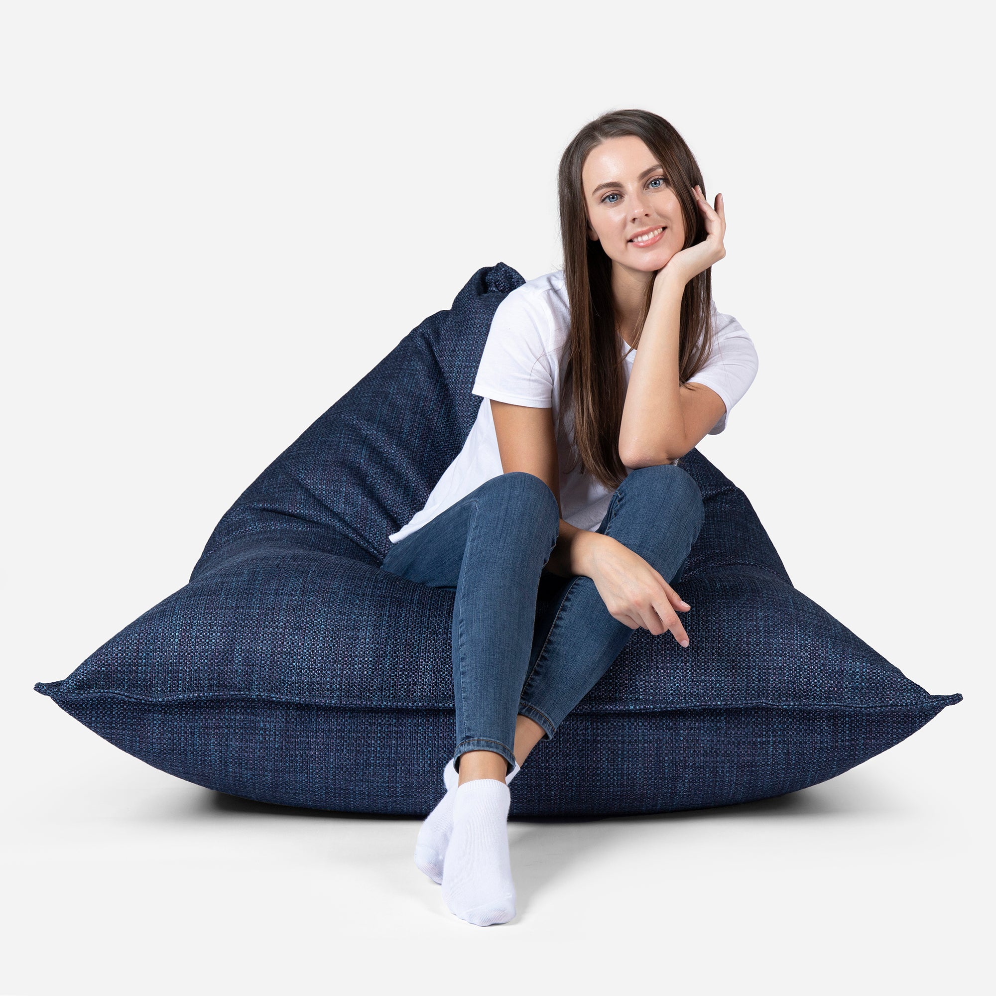 Mini Sloppy Tweed Blue Bean bag