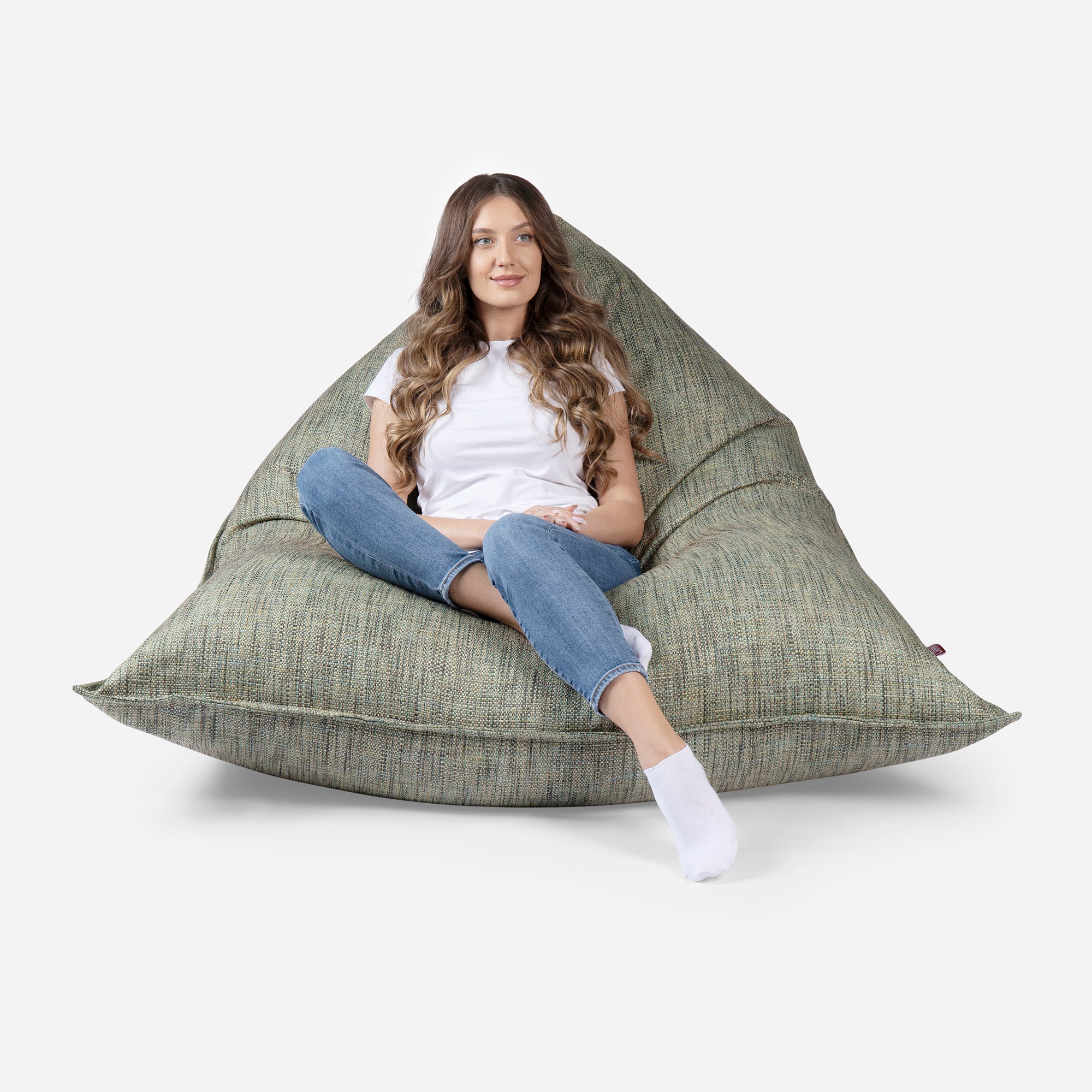 Sloppy Tweed Green Bean bag