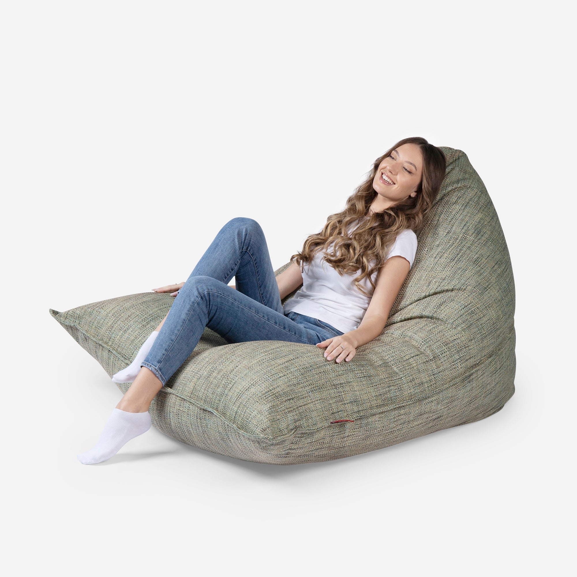 Sloppy Tweed Green Bean bag