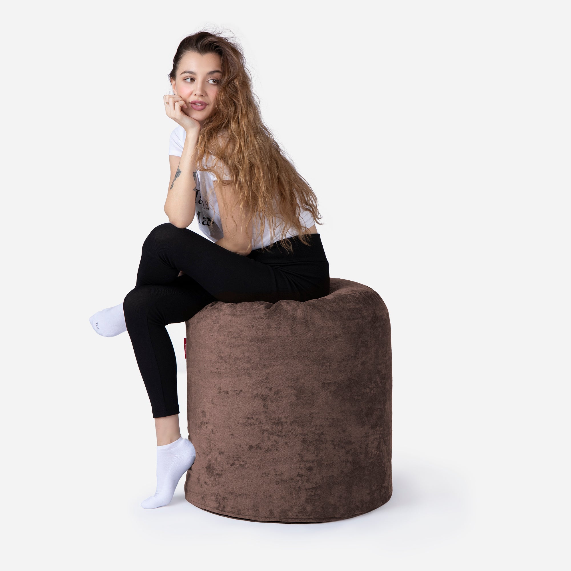 Tall Aldo Brown Pouf