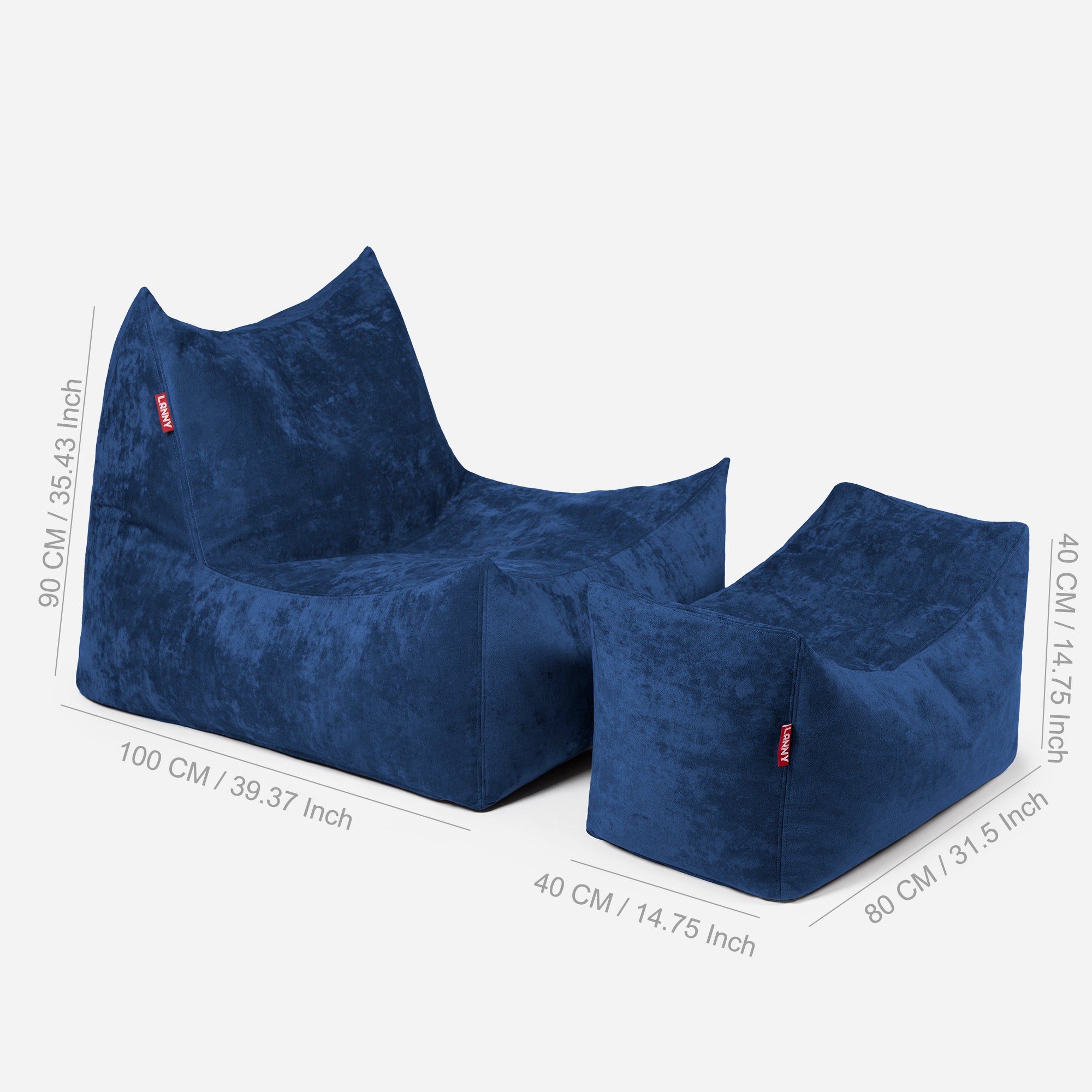 Quadro Aldo Blue Bean bag Chair