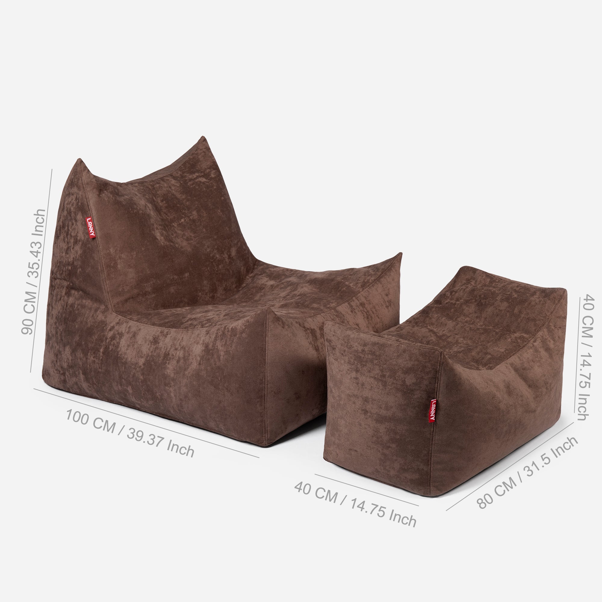 Quadro Aldo Brown Bean bag Chair