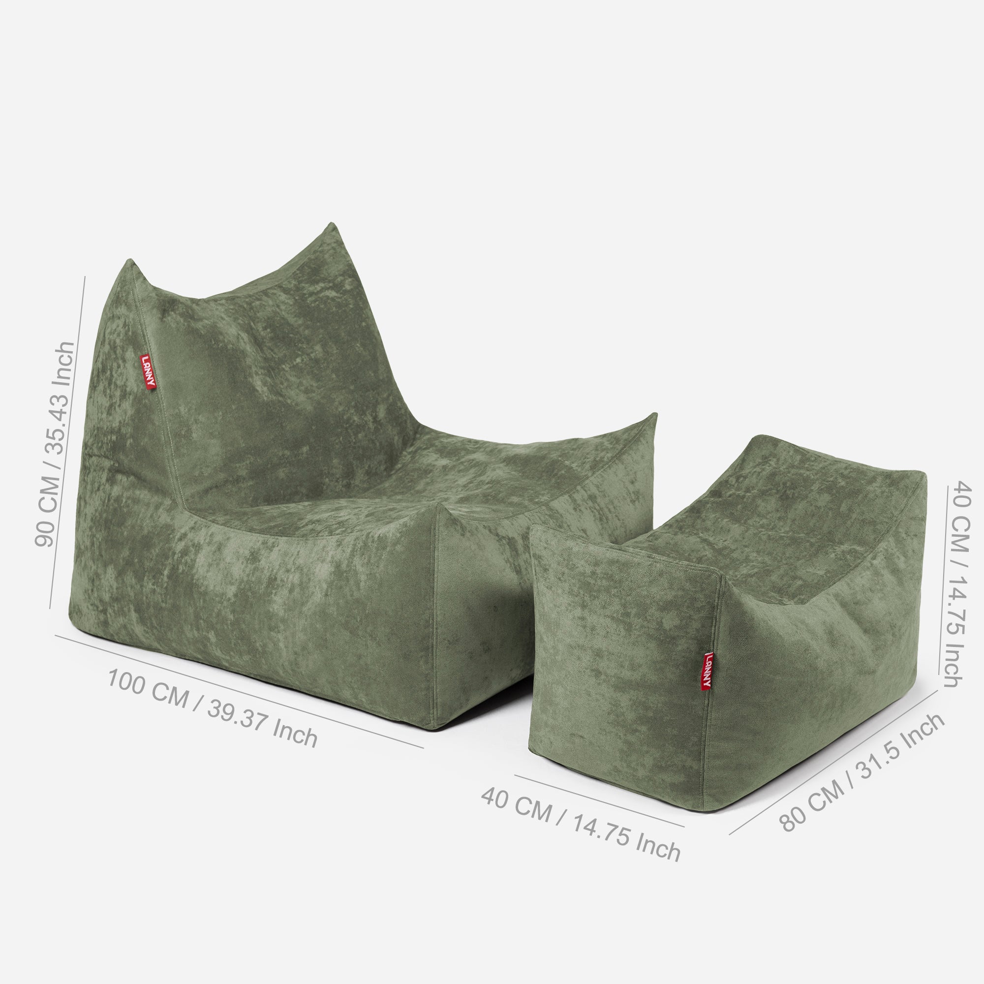 Quadro Aldo Khaki Bean bag Chair