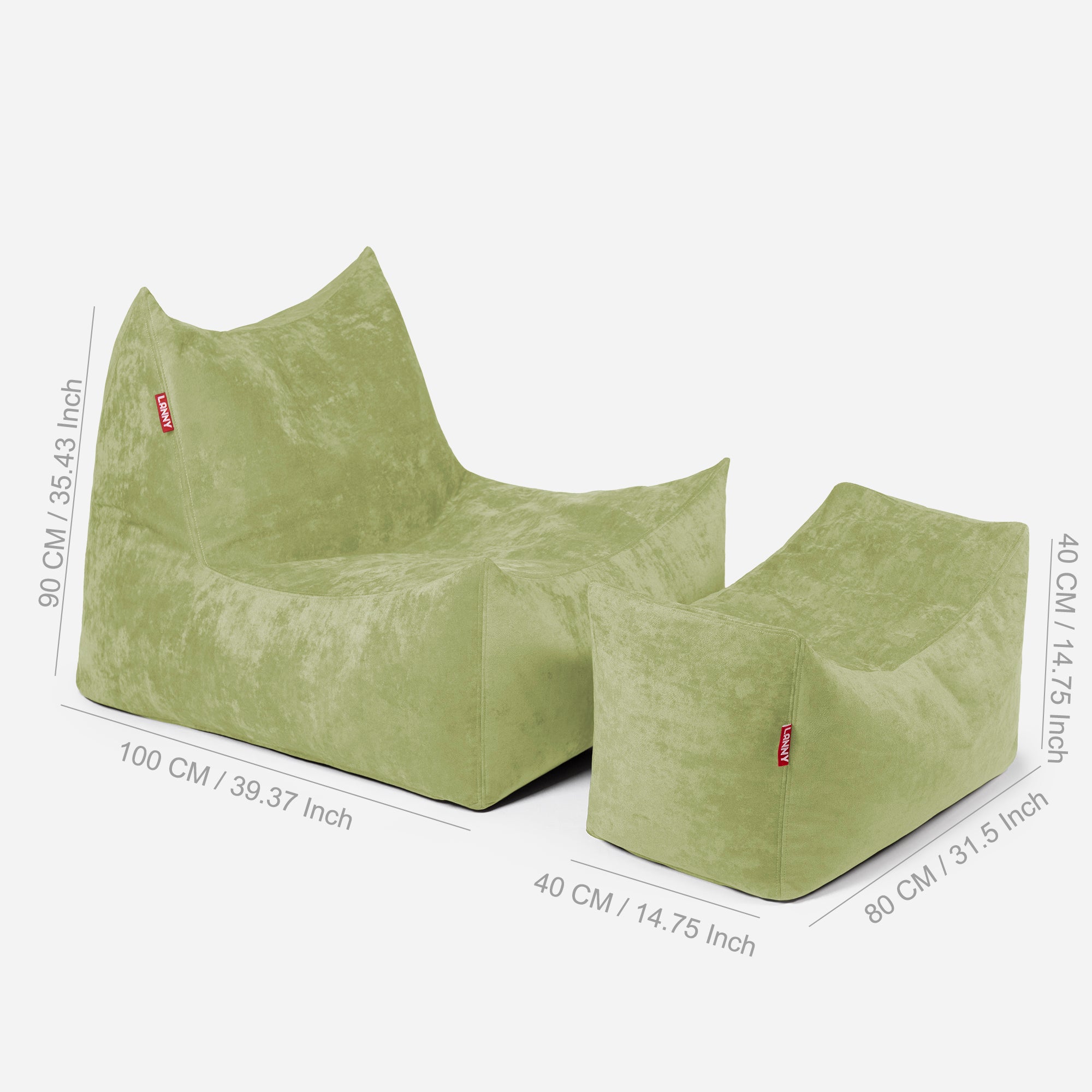 Quadro Aldo Lime Bean bag Chair