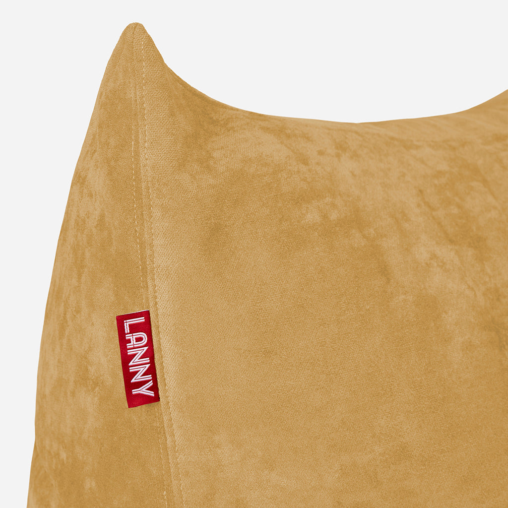 Lanny Chenille Quadro Bean bag Chair & Footrest Set - Mustard