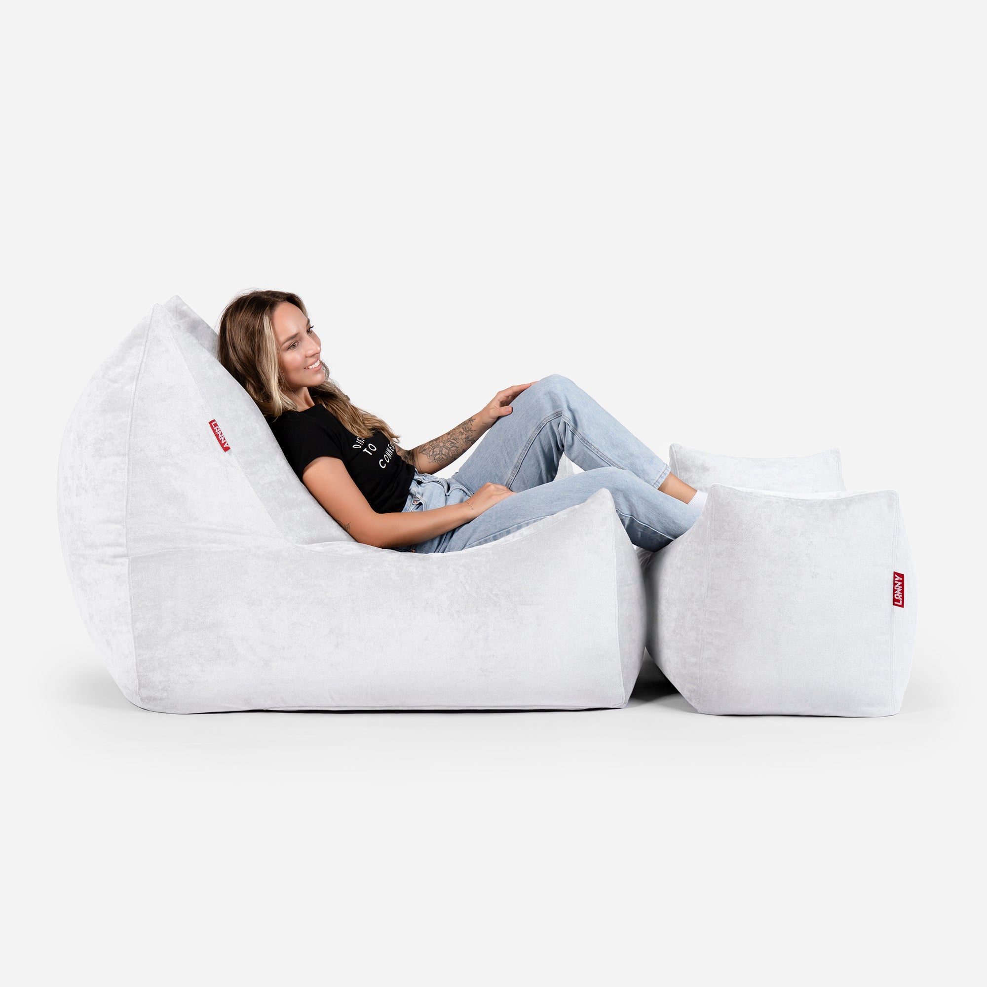 Quadro Aldo White Bean bag Chair