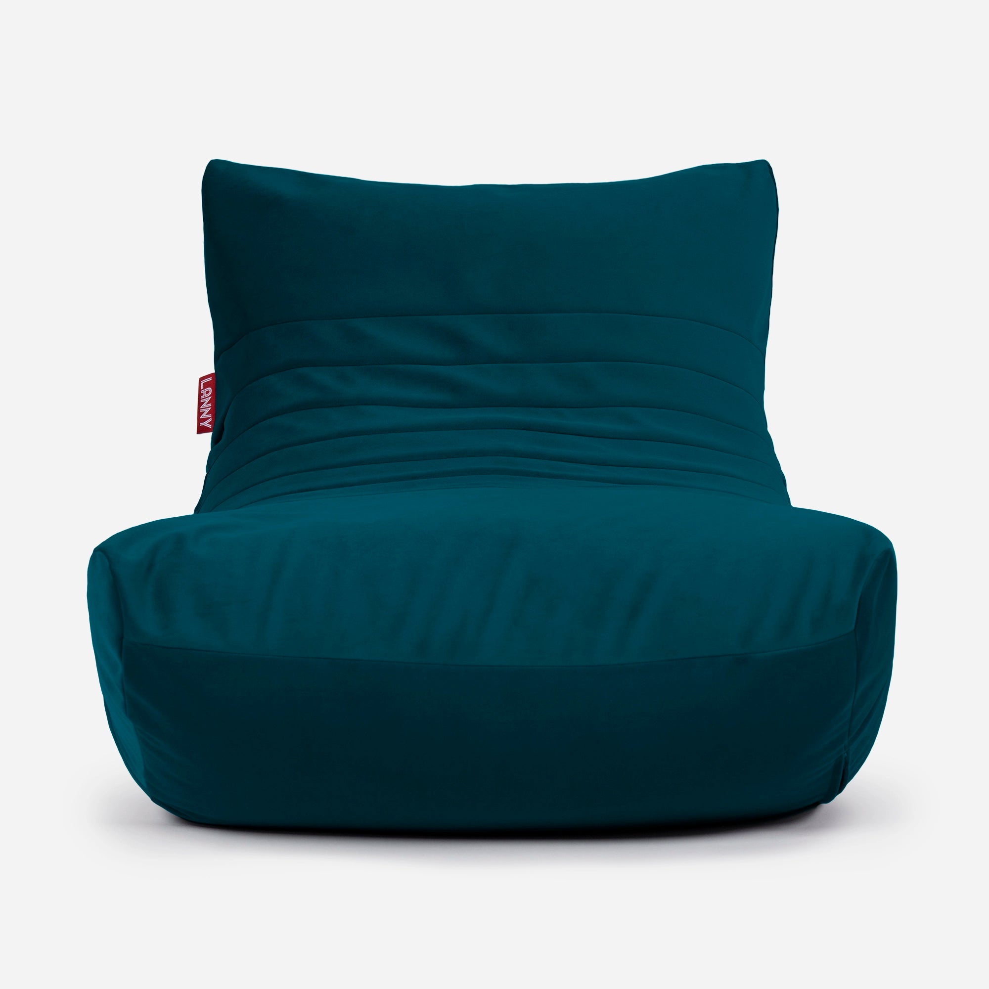 Curvy Velvet Aqua Bean bag Chair & Footrest Set