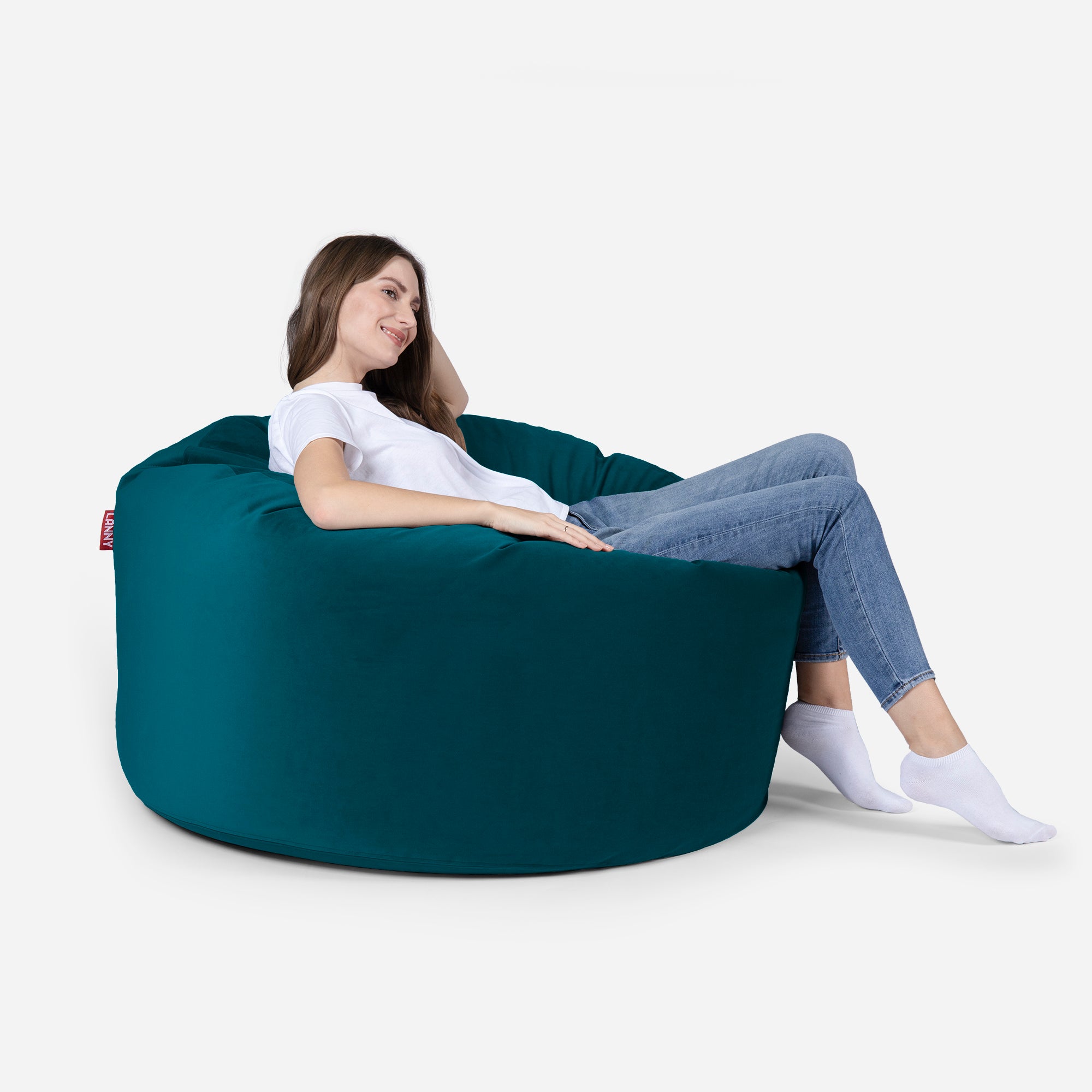 Original Medium Velvet Aqua Bean bag