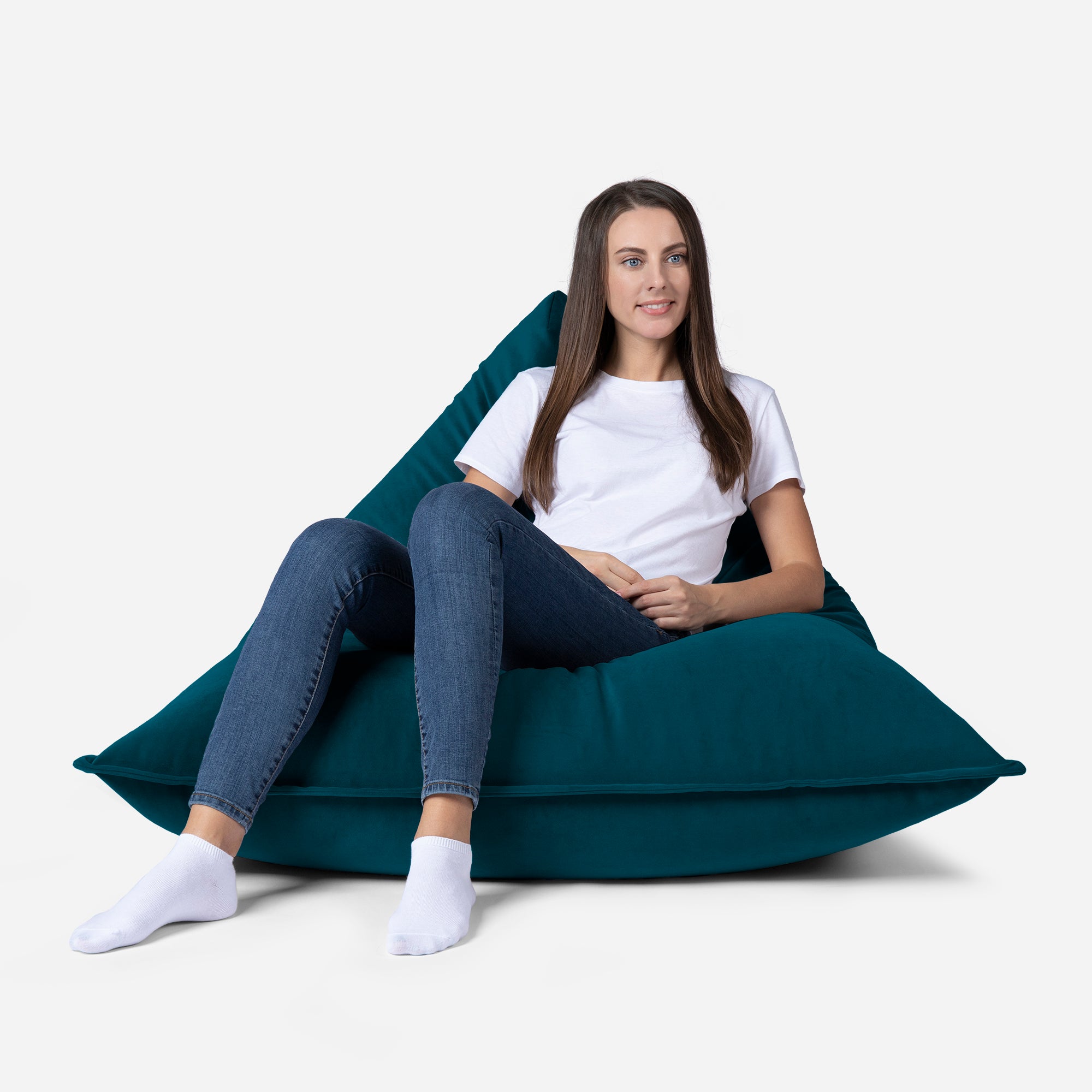 Mini Sloppy Velvet Aqua Bean bag