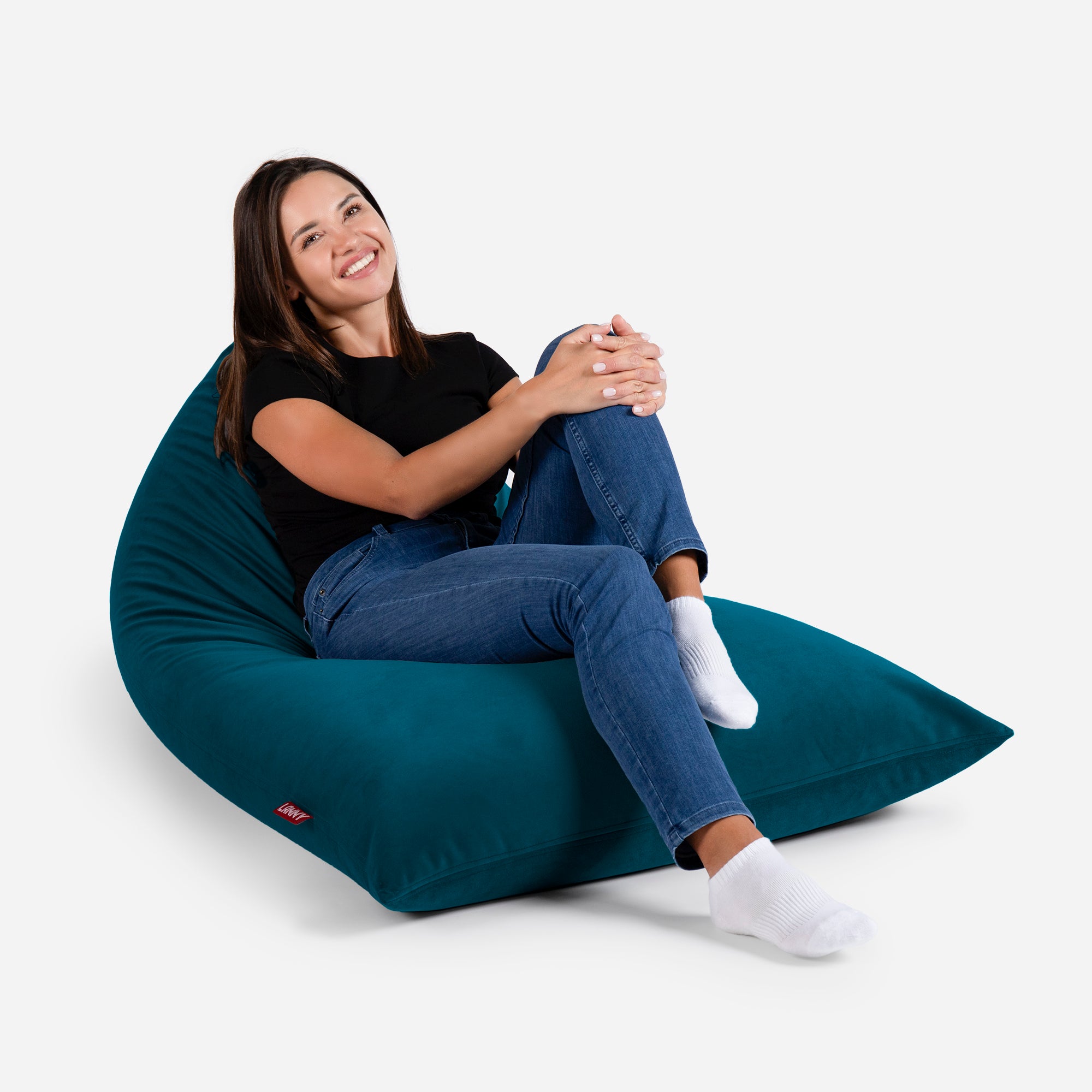 Slim Velvet Aqua Bean bag