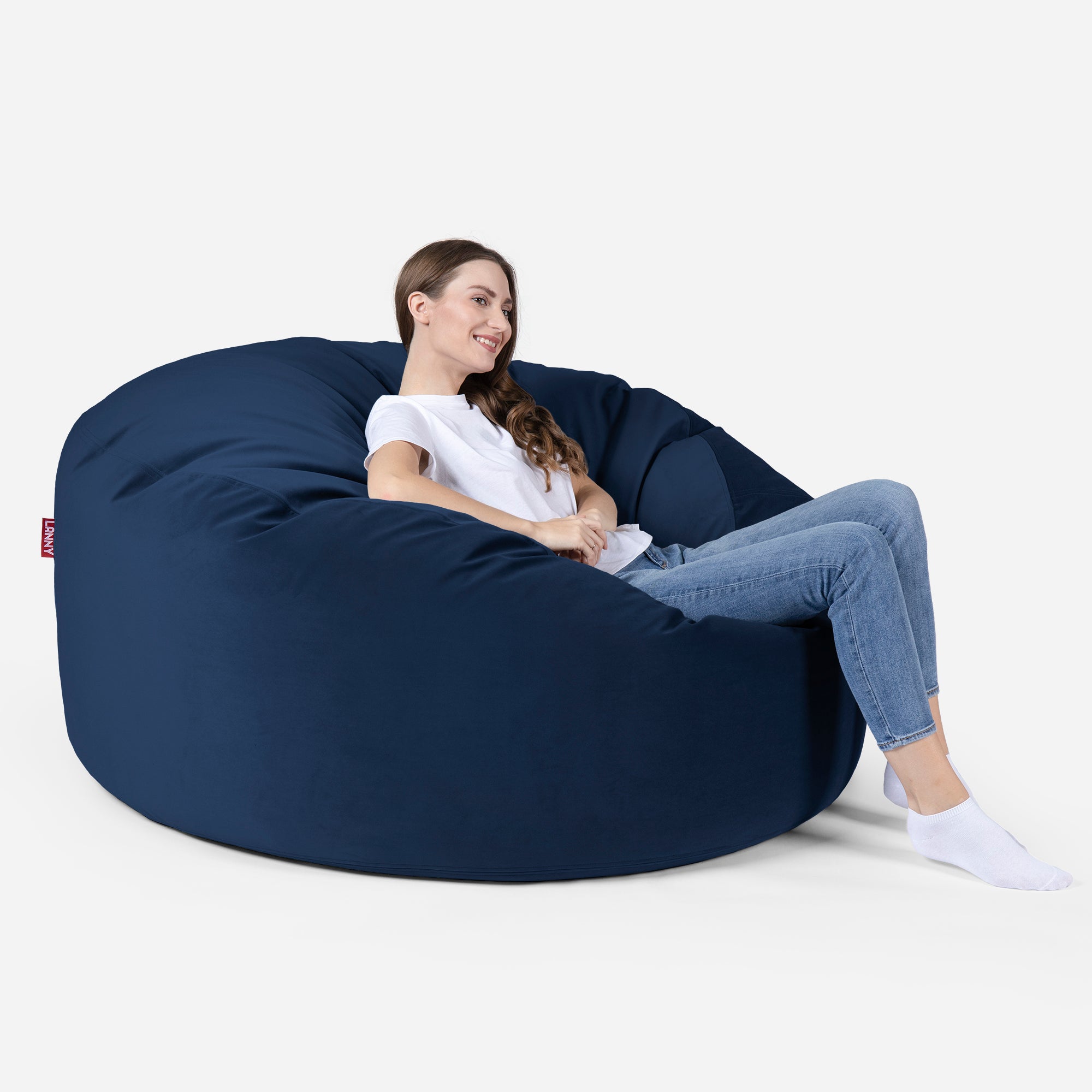 Large Original Velvet Blue Bean Bag