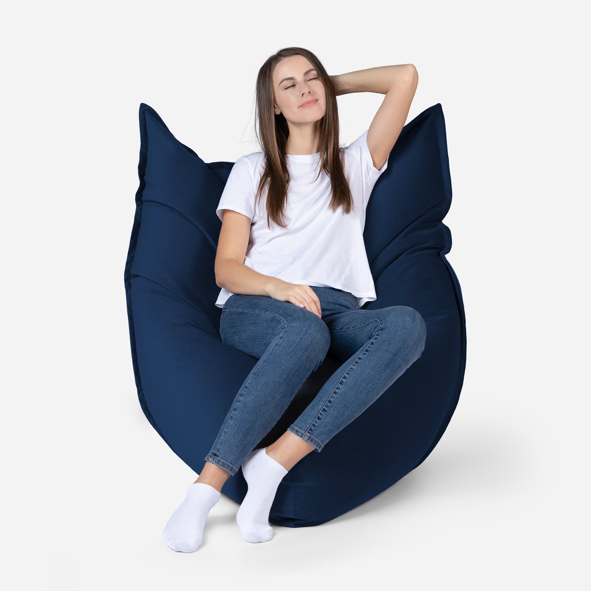 Mini Sloppy Velvet Blue Bean bag