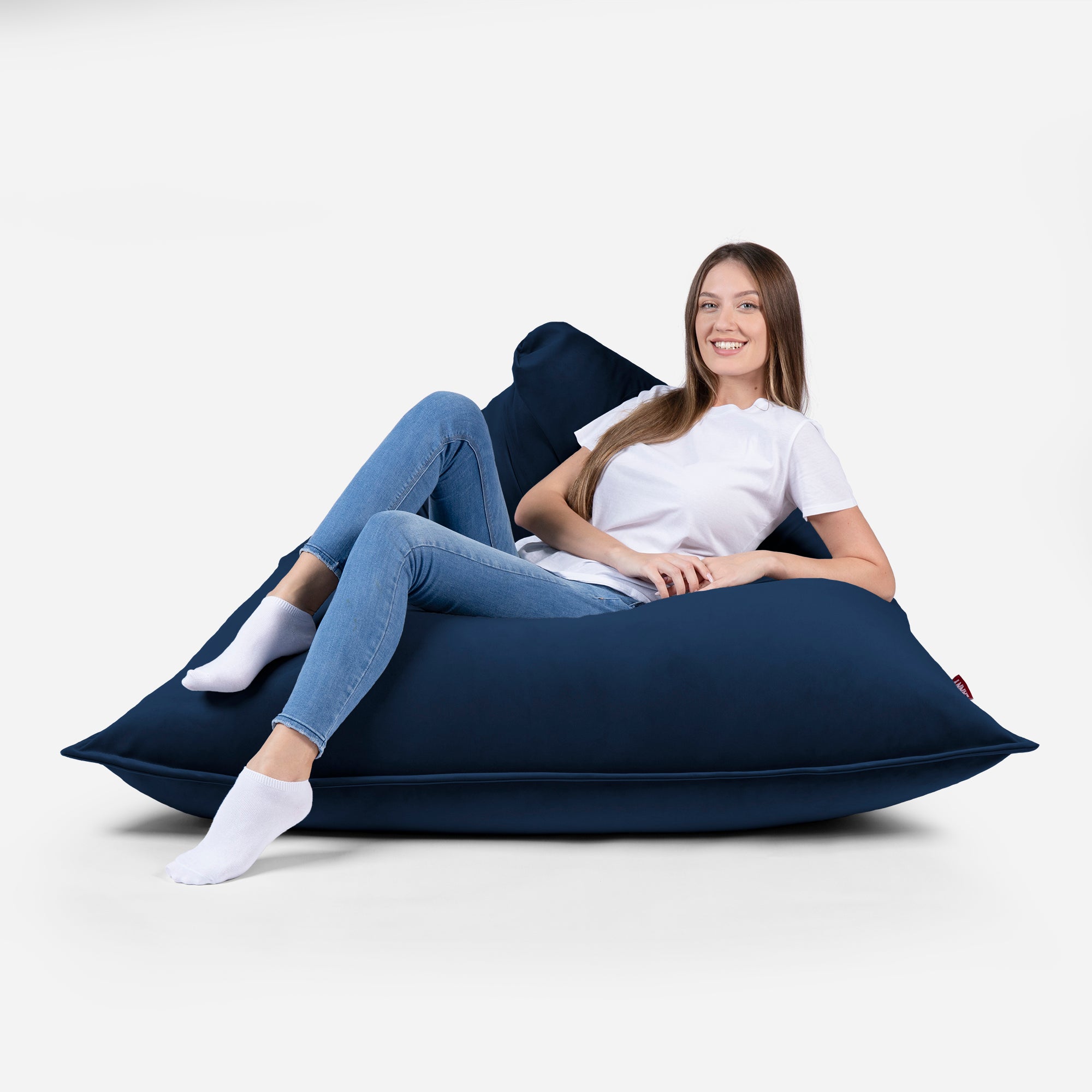 Sloppy Large Velvet Blue Bean bag