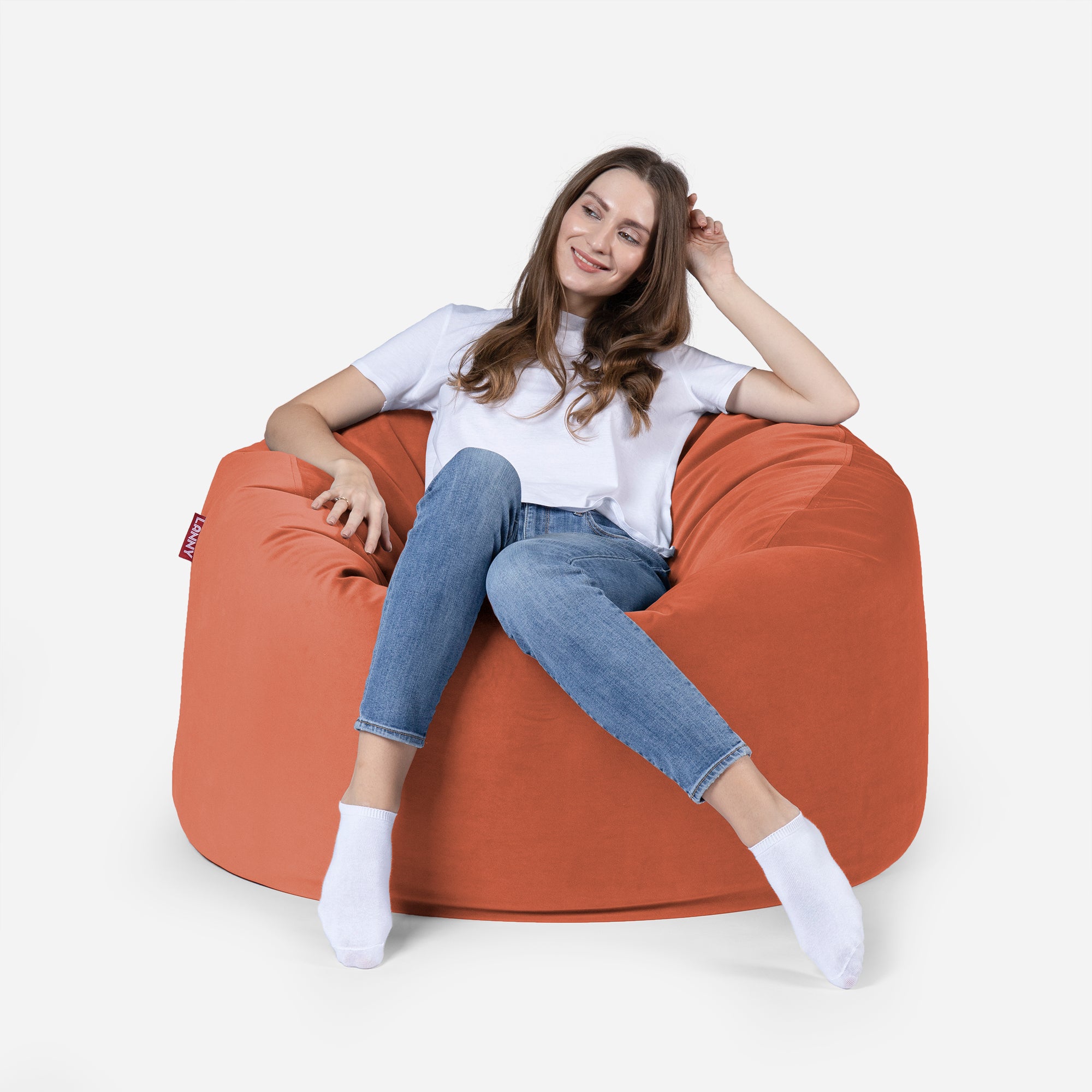 Original Medium Velvet Amber Bean bag