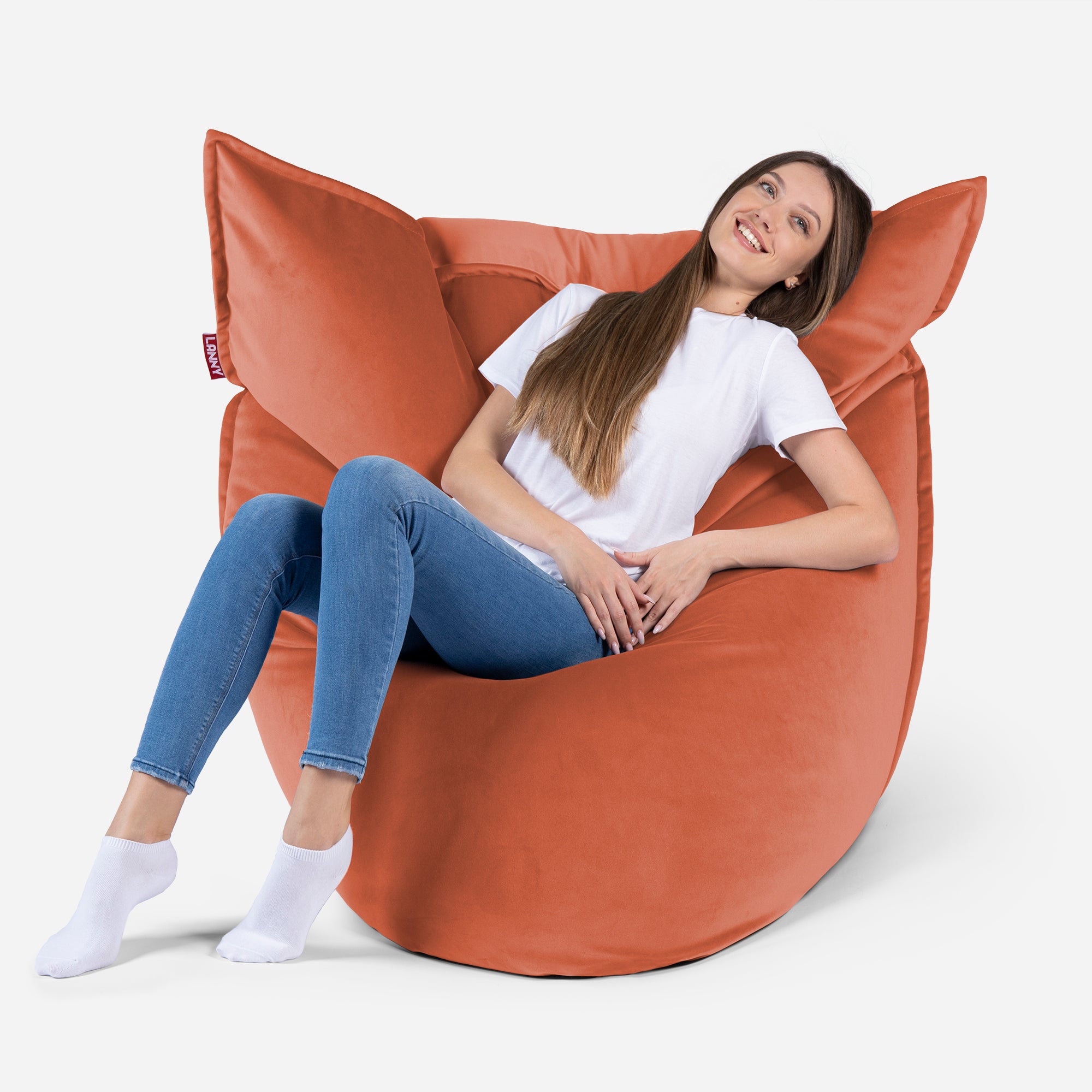 Sloppy Large Velvet Amber Bean bag