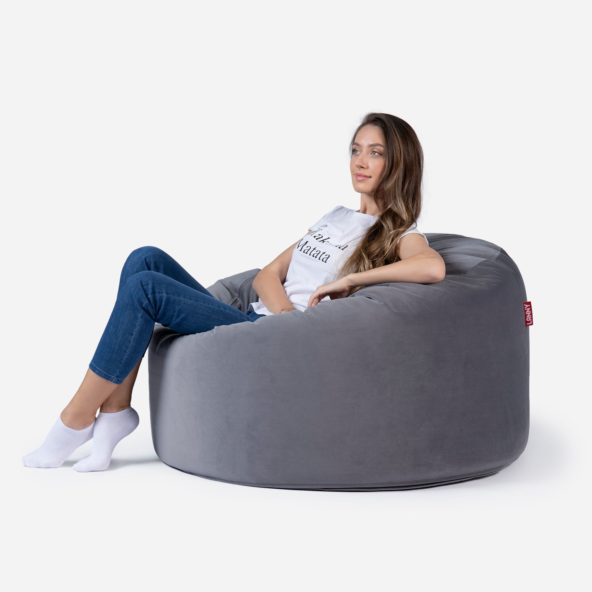 Medium Original Velvet Gray Bean bag