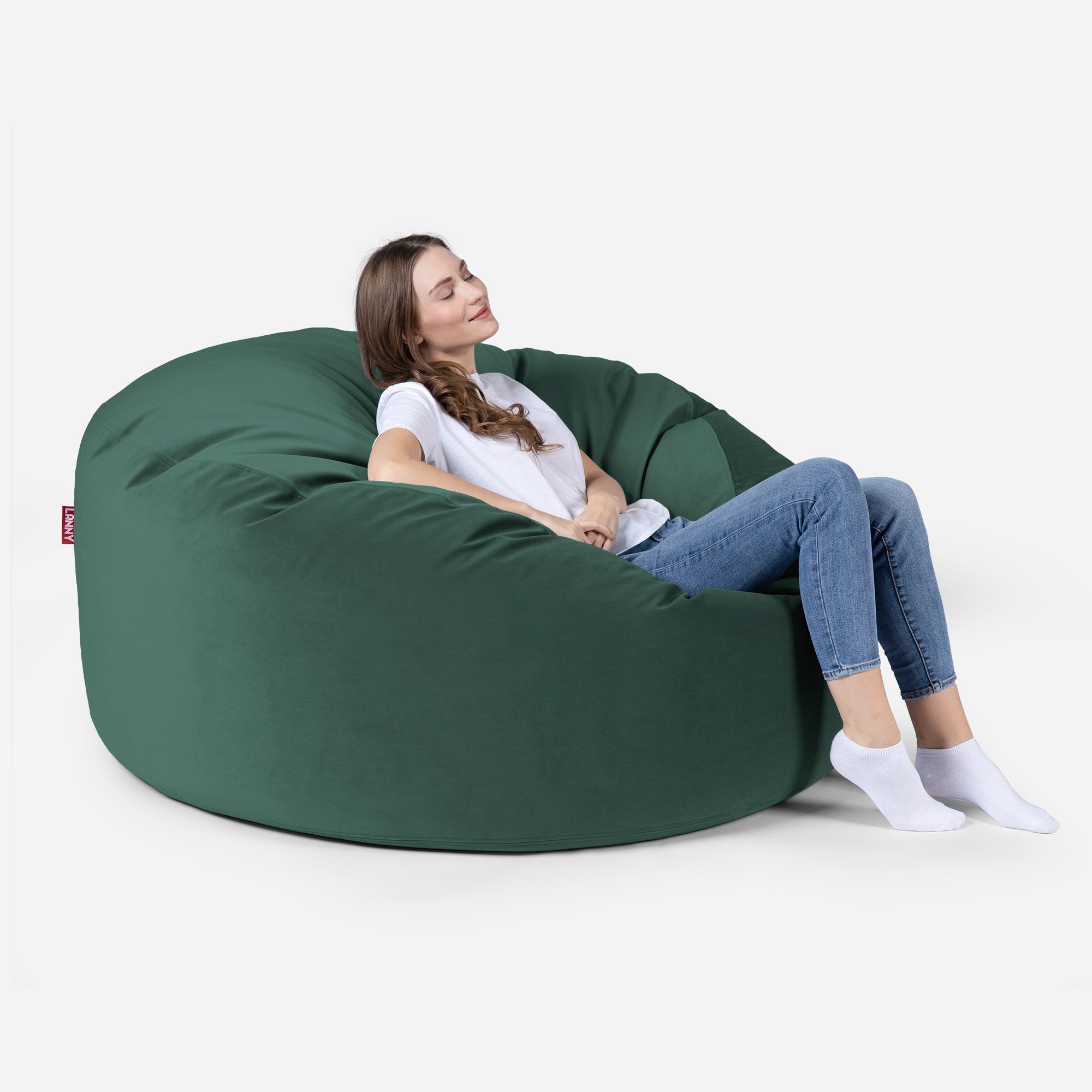 Large Original Velvet Green Bean Bag