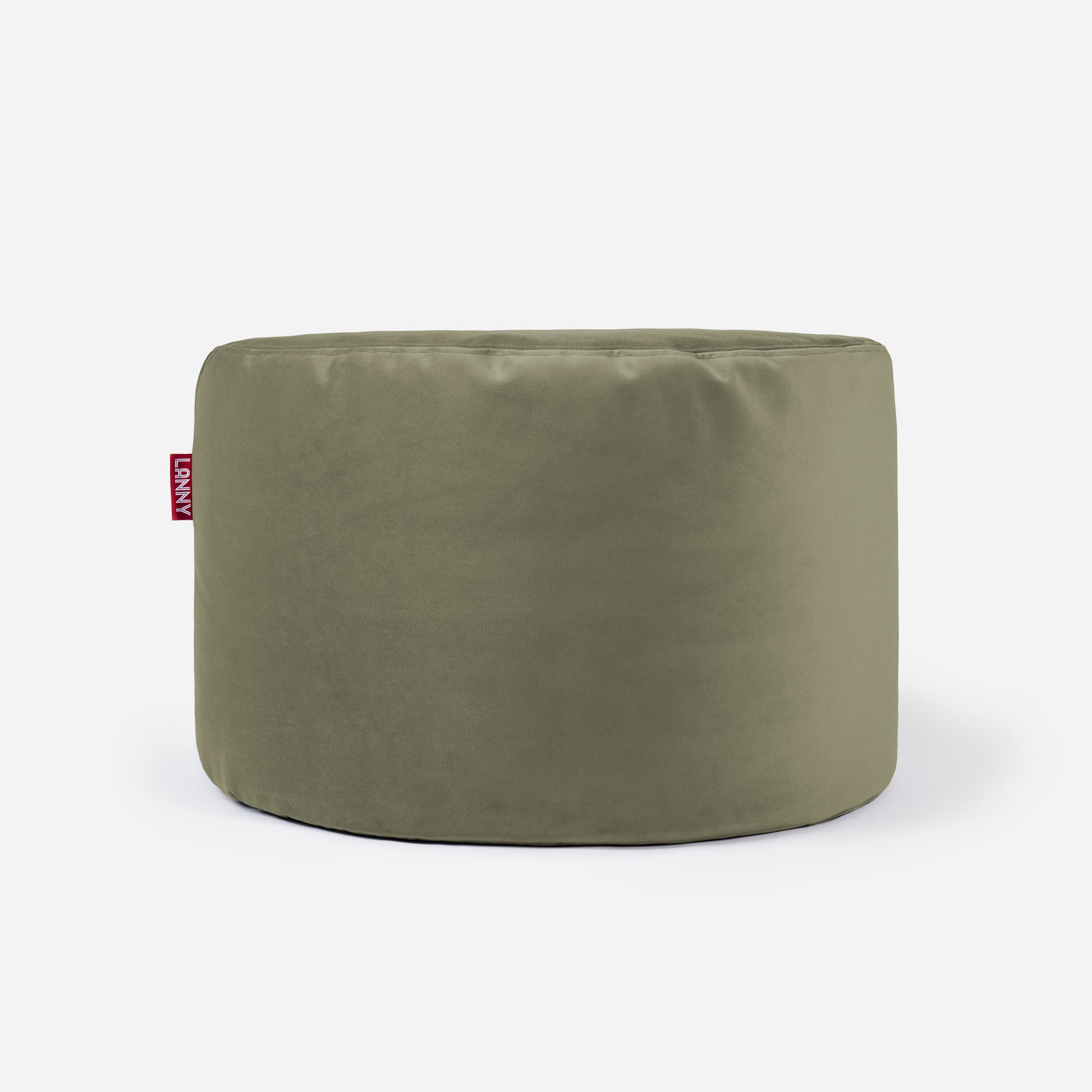 Medium Velvet Khaki Pouf