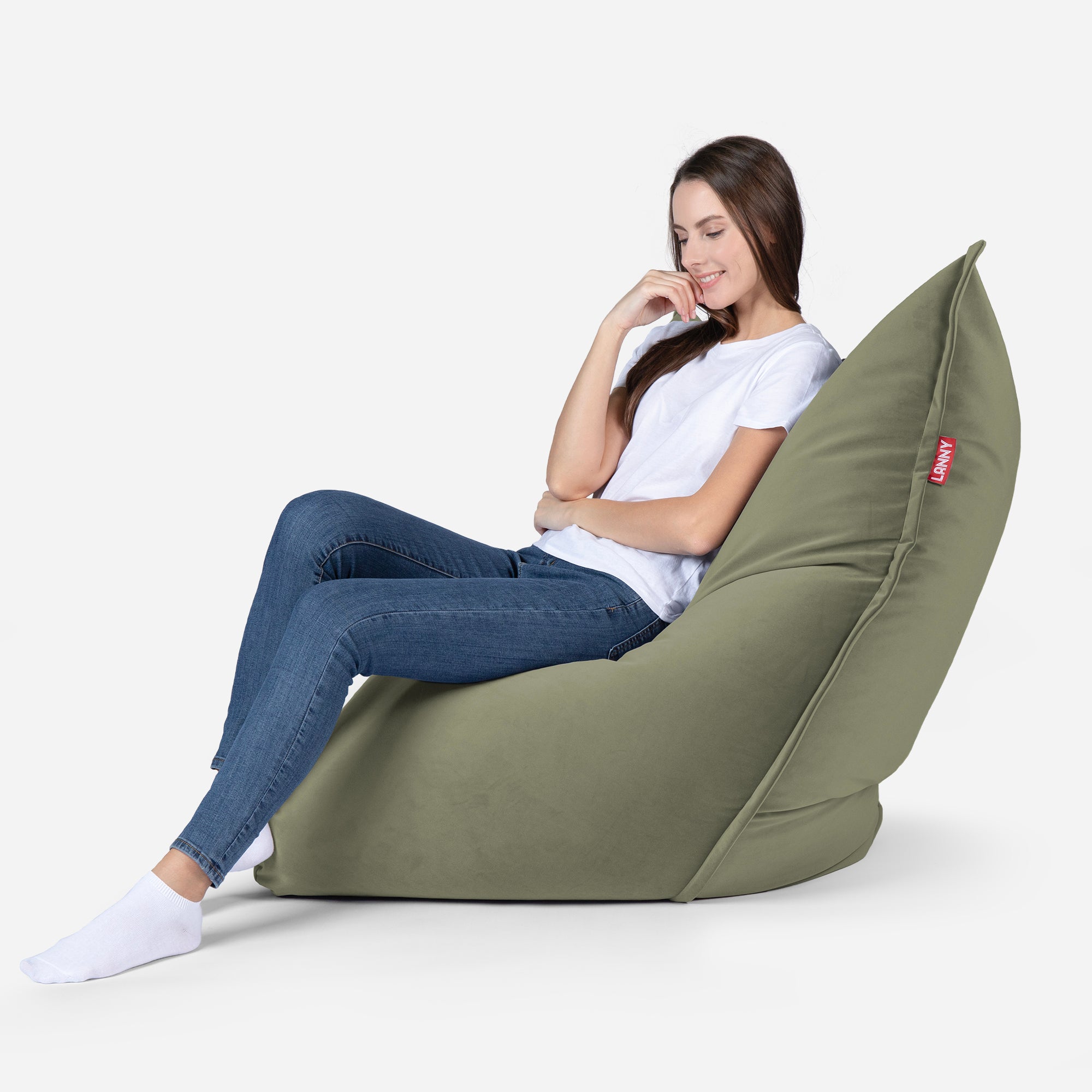 Mini Sloppy Velvet Khaki Bean bag