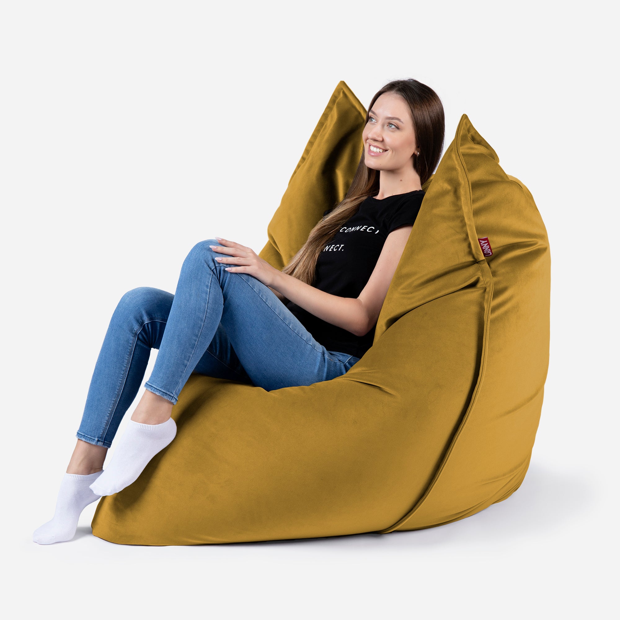 Sloppy Velvet Mustard Bean bag