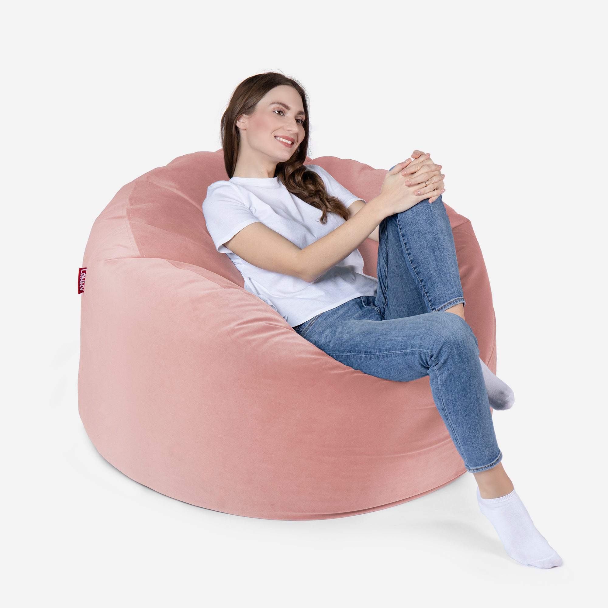 Original Medium Velvet Pink Bean bag