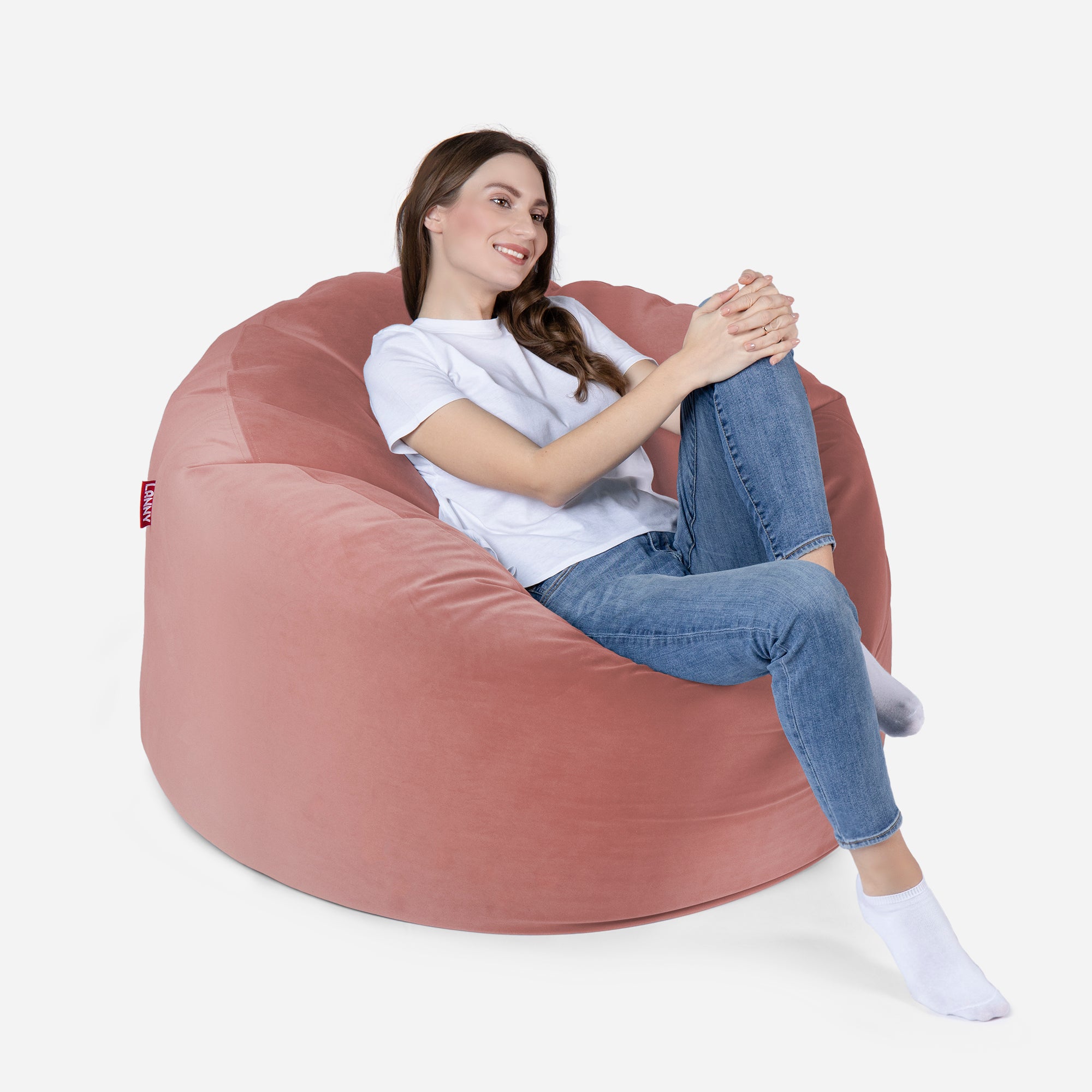 Medium Original Velvet Pink Bean bag