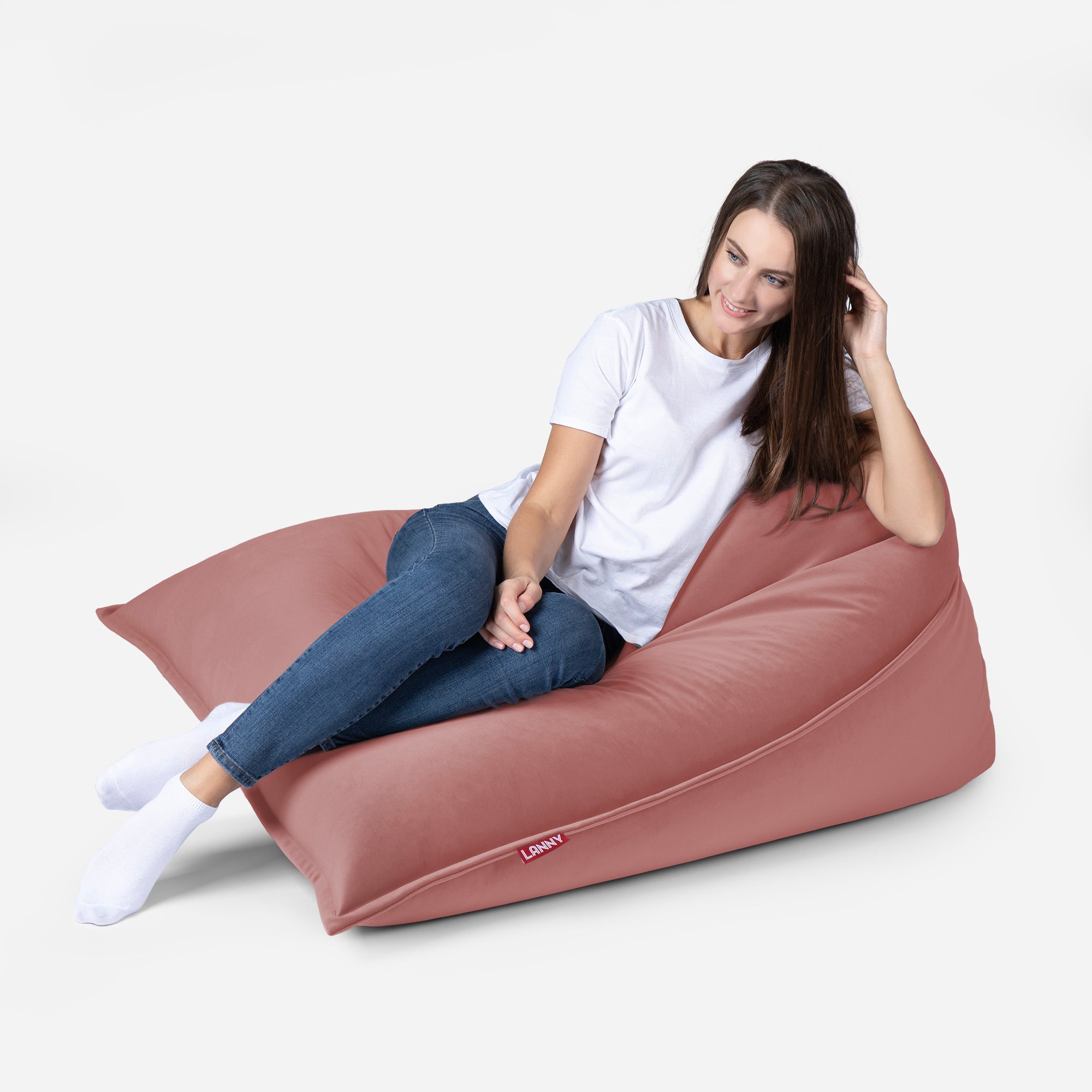 Mini Sloppy Velvet Pink Bean bag