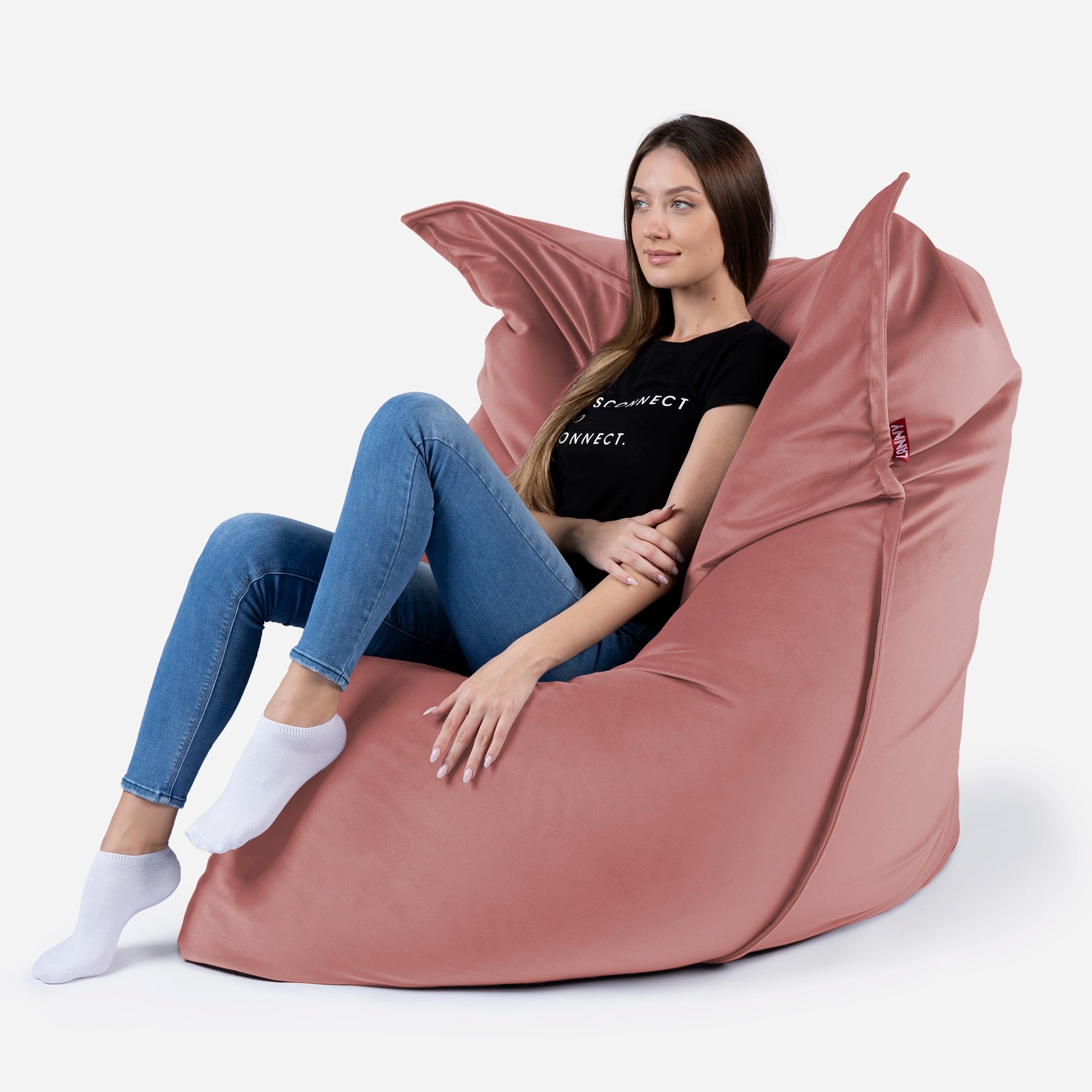 Sloppy Large Velvet Pink Bean bag