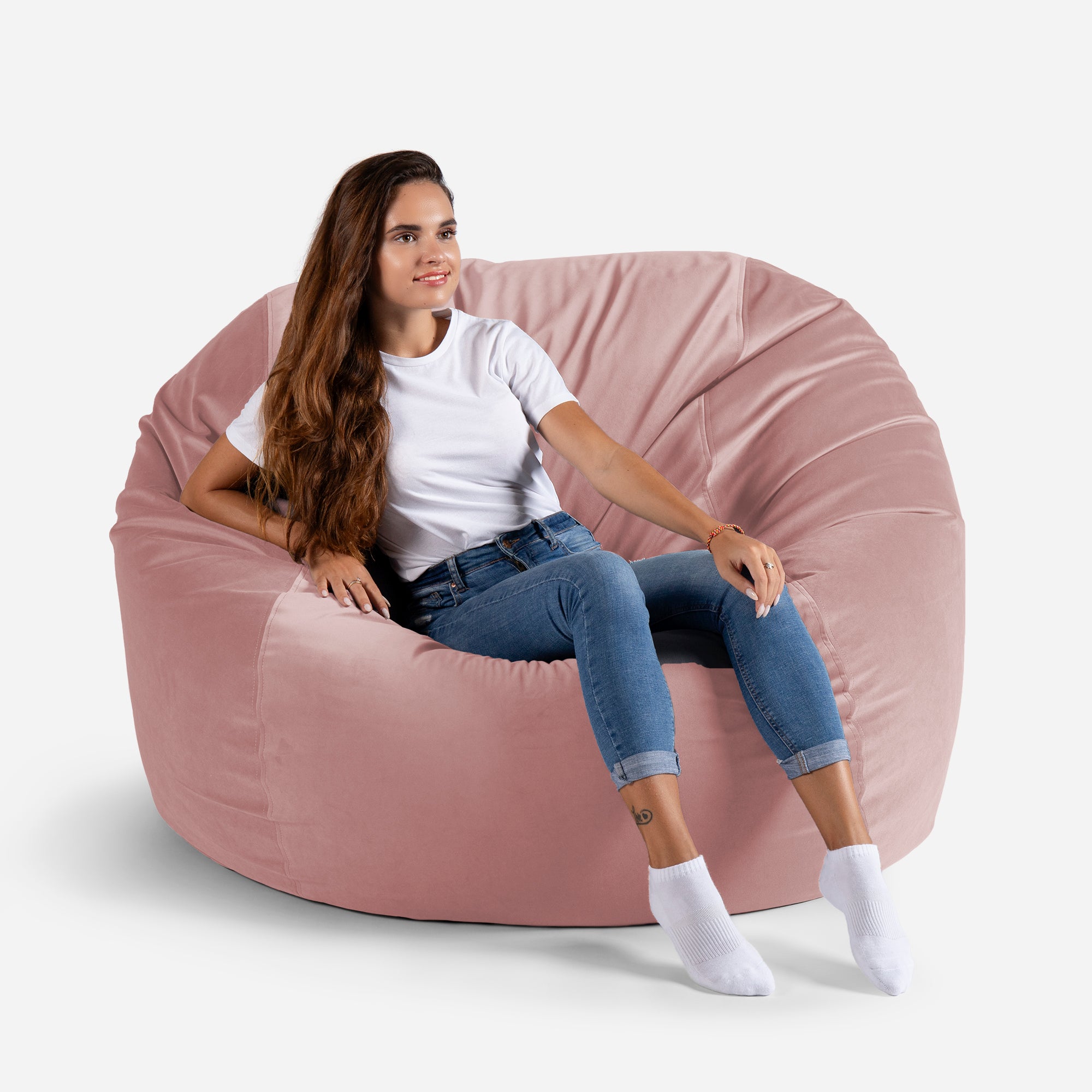 Sphere Large Velvet Pink Bean bag