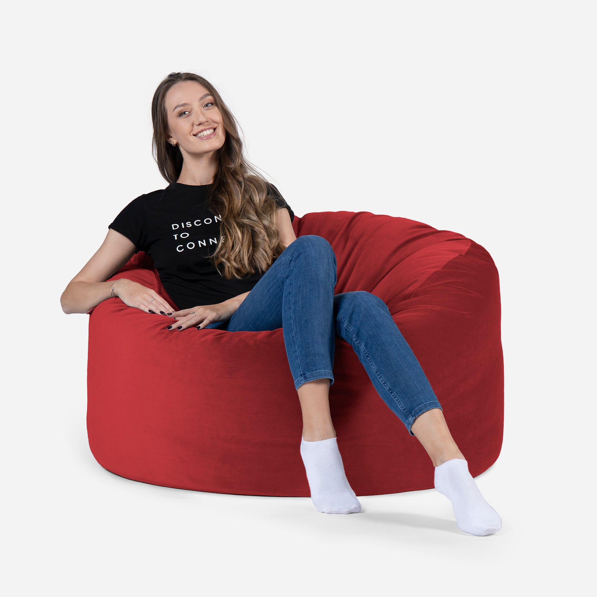 Original Medium Velvet Red Bean bag