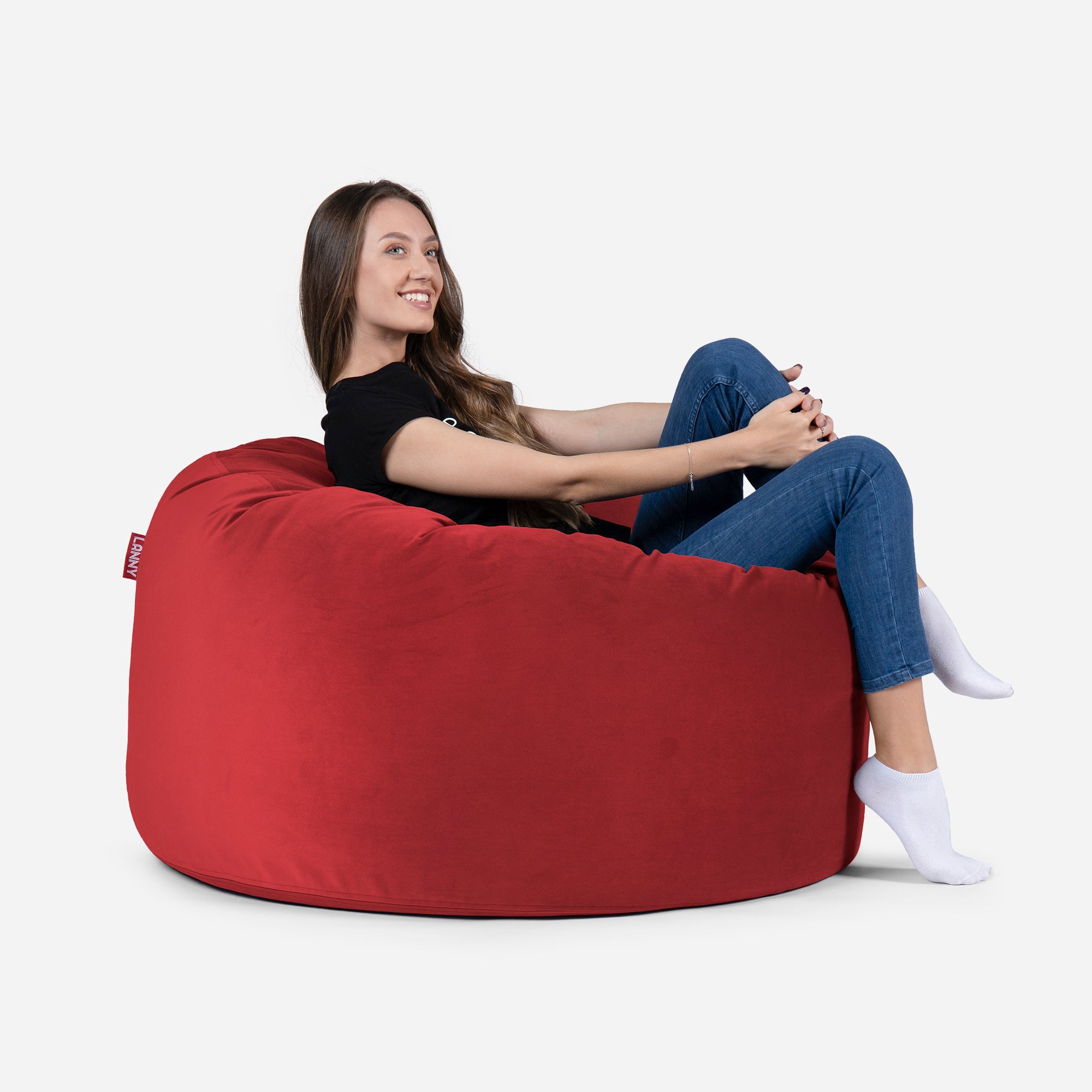 Original Medium Velvet Red Bean bag
