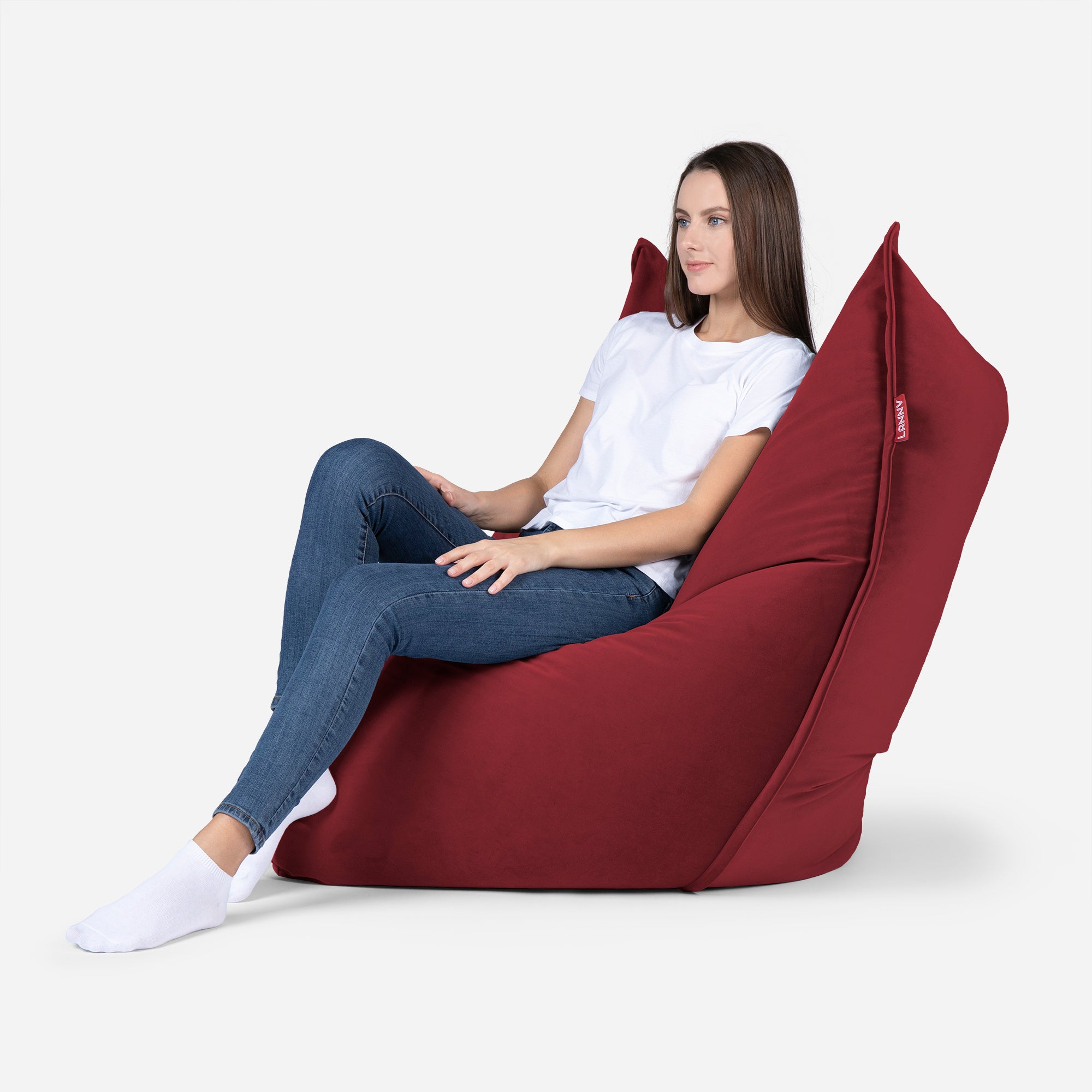Mini Sloppy Velvet Red Bean bag