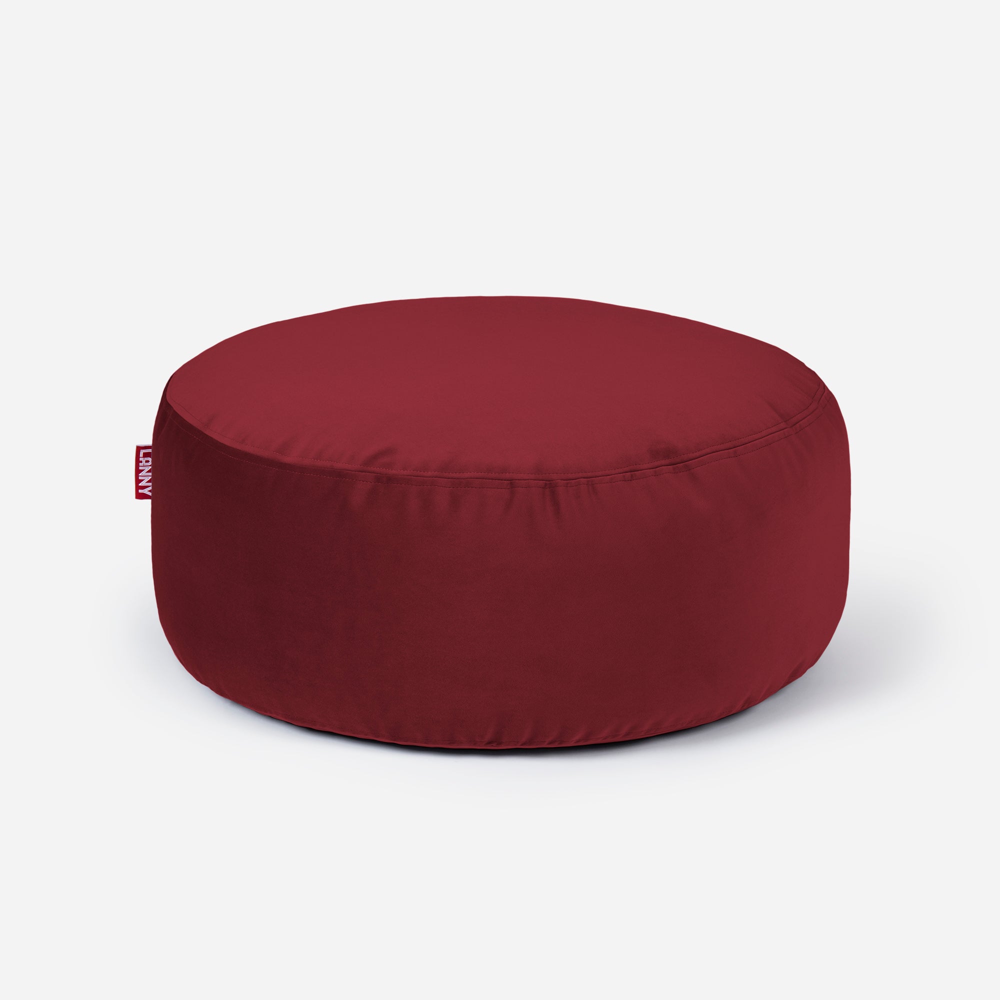 Short Velvet Red Pouf