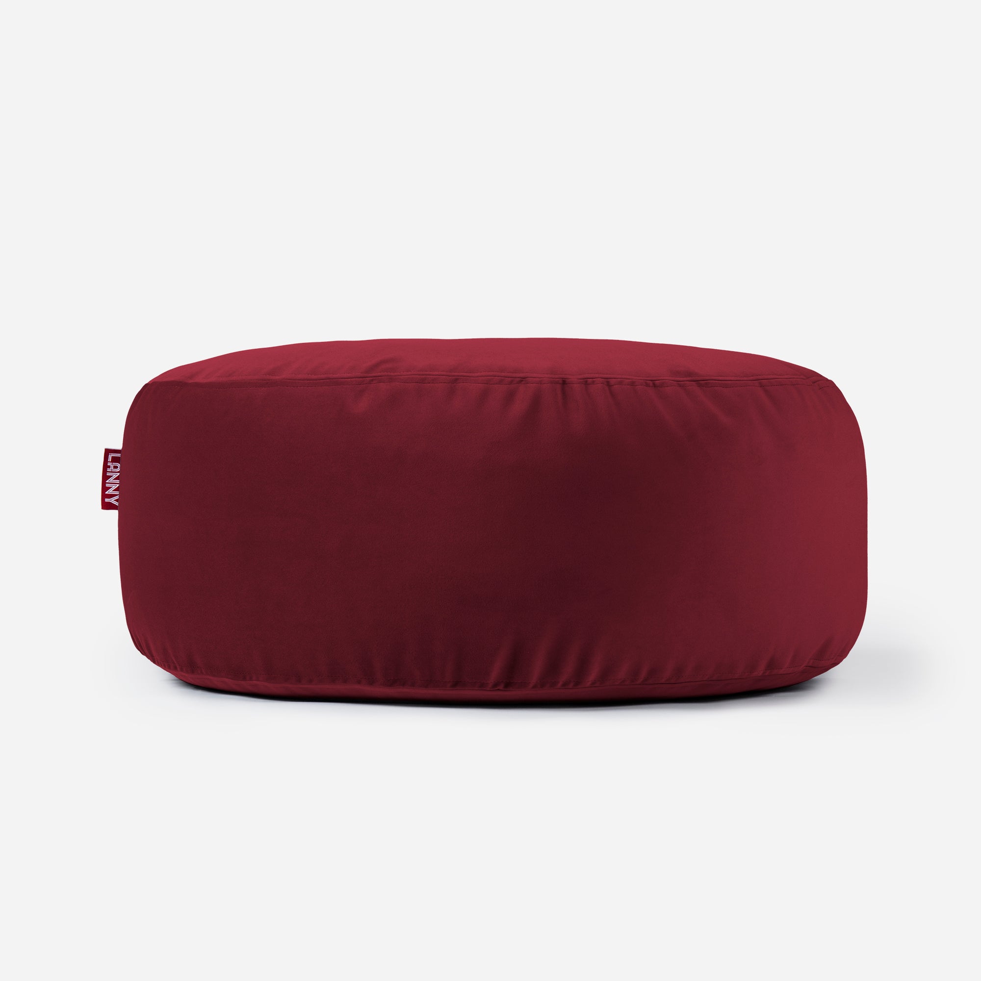 Short Velvet Red Pouf