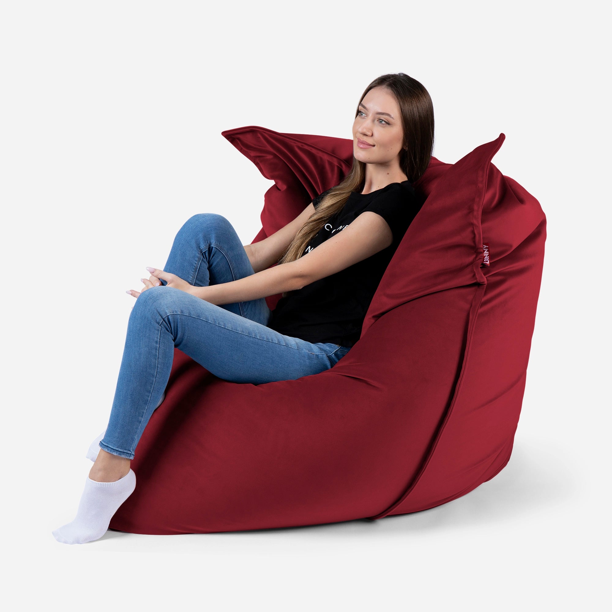 Sloppy Large Velvet Red Bean bag
