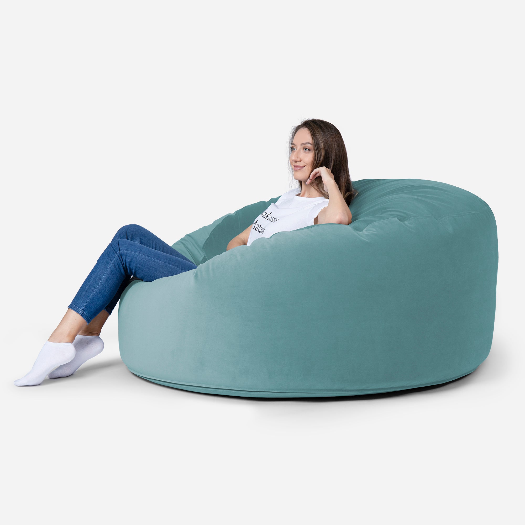 Large Original Velvet Turquoise Bean bag