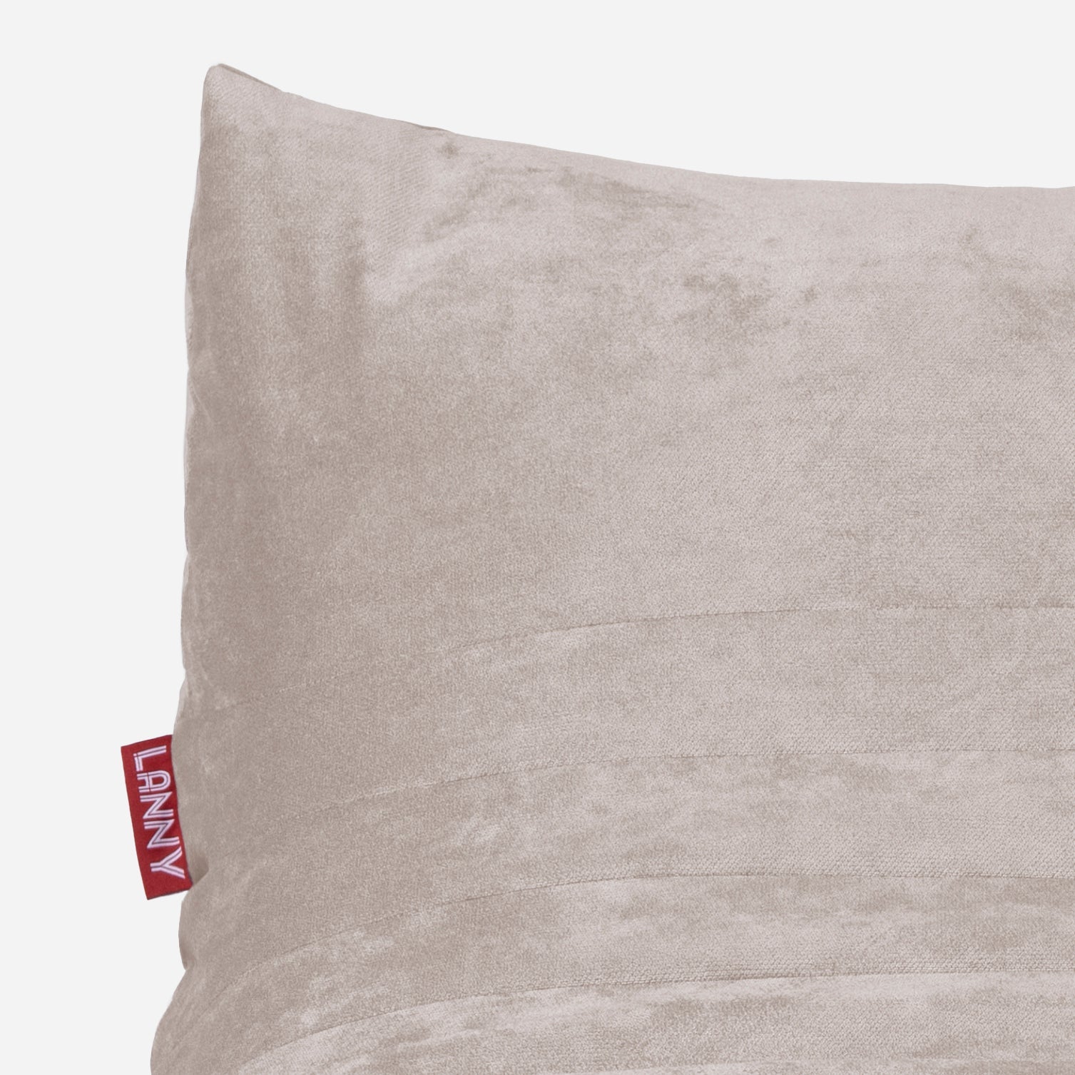 Curvy Aldo Beige Bean Bag Chair & Footrest Set - Lanny Beanbag - Bean Bag Chairs