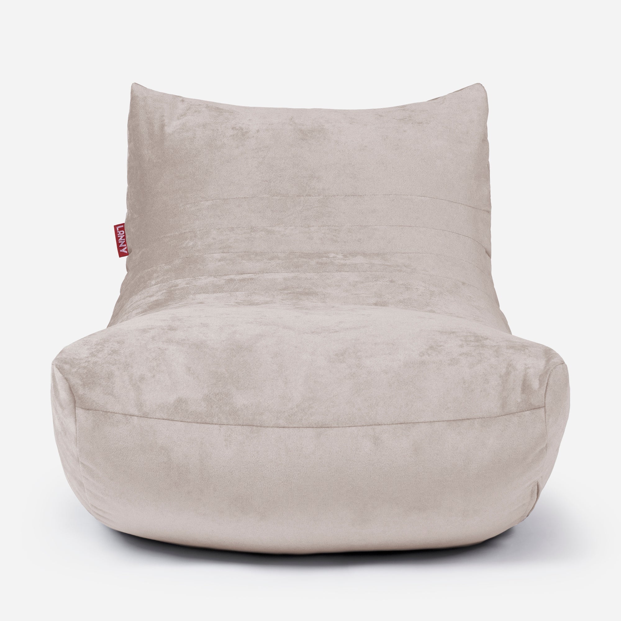 Curvy Aldo Beige Bean Bag Chair & Footrest Set - Lanny Beanbag - Bean Bag Chairs
