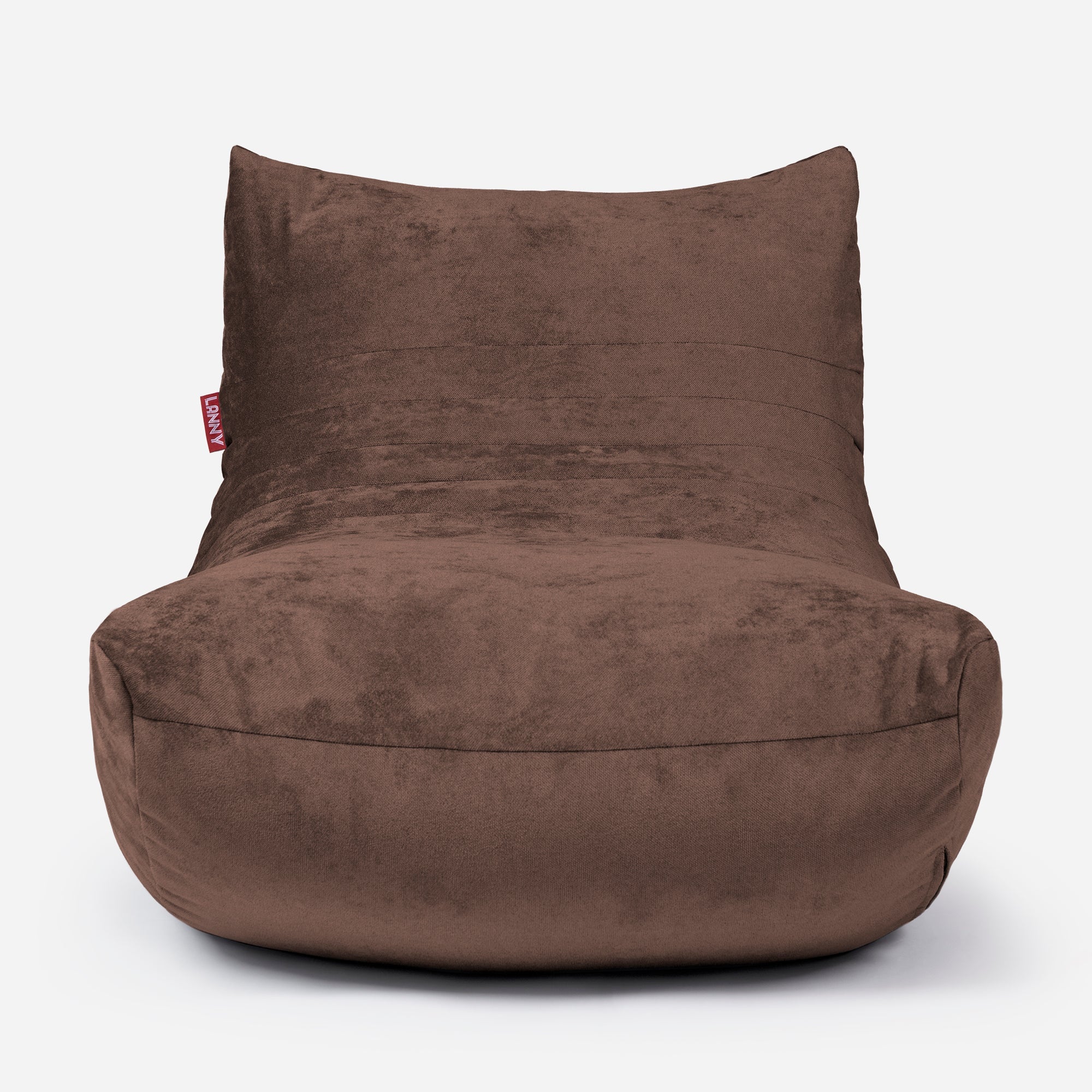 Curvy Aldo Brown Bean Bag Chair & Footrest Set - Lanny Beanbag - Bean Bag Chairs