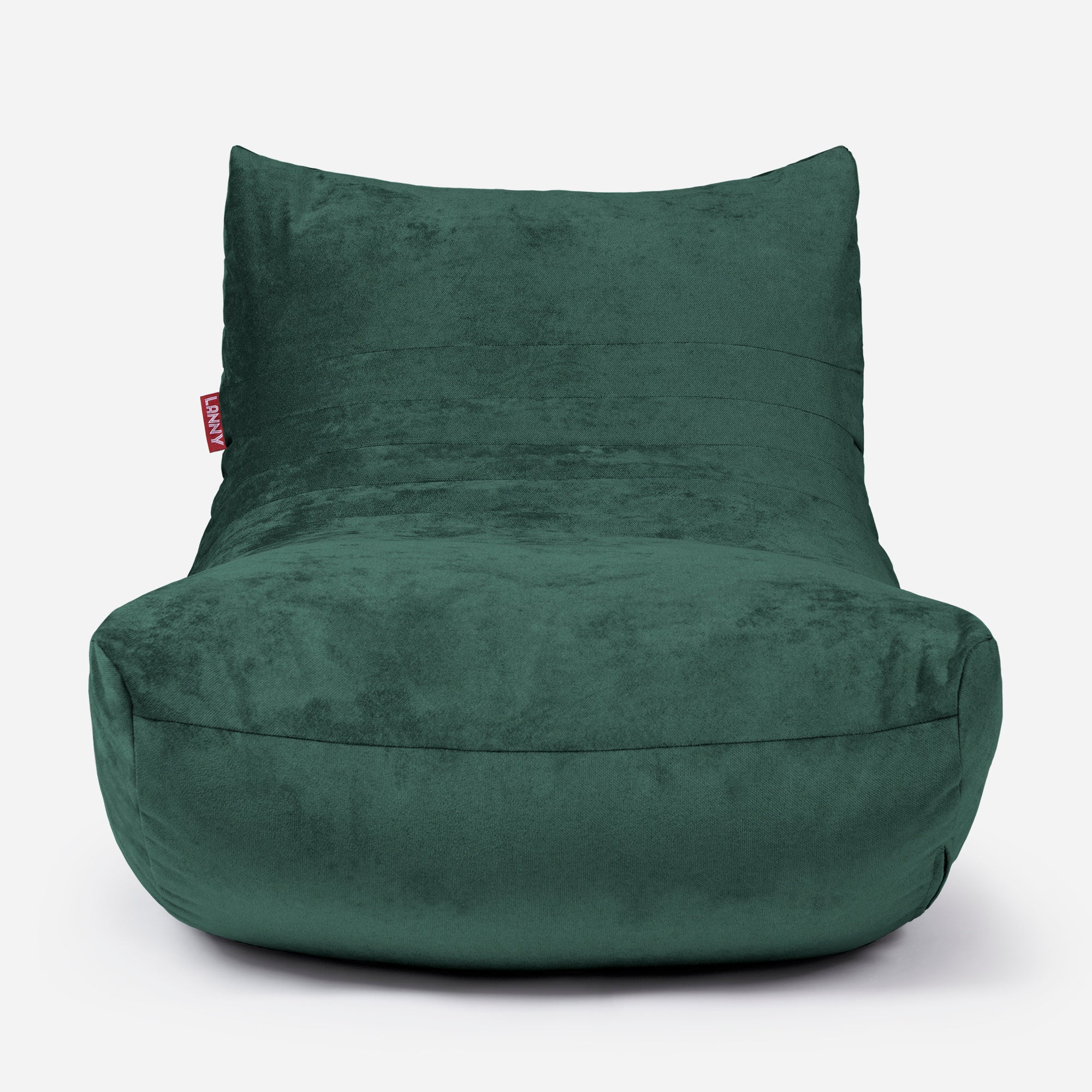 Curvy Aldo Green Bean Bag Chair & Footrest Set - Lanny Beanbag - Bean Bag Chairs
