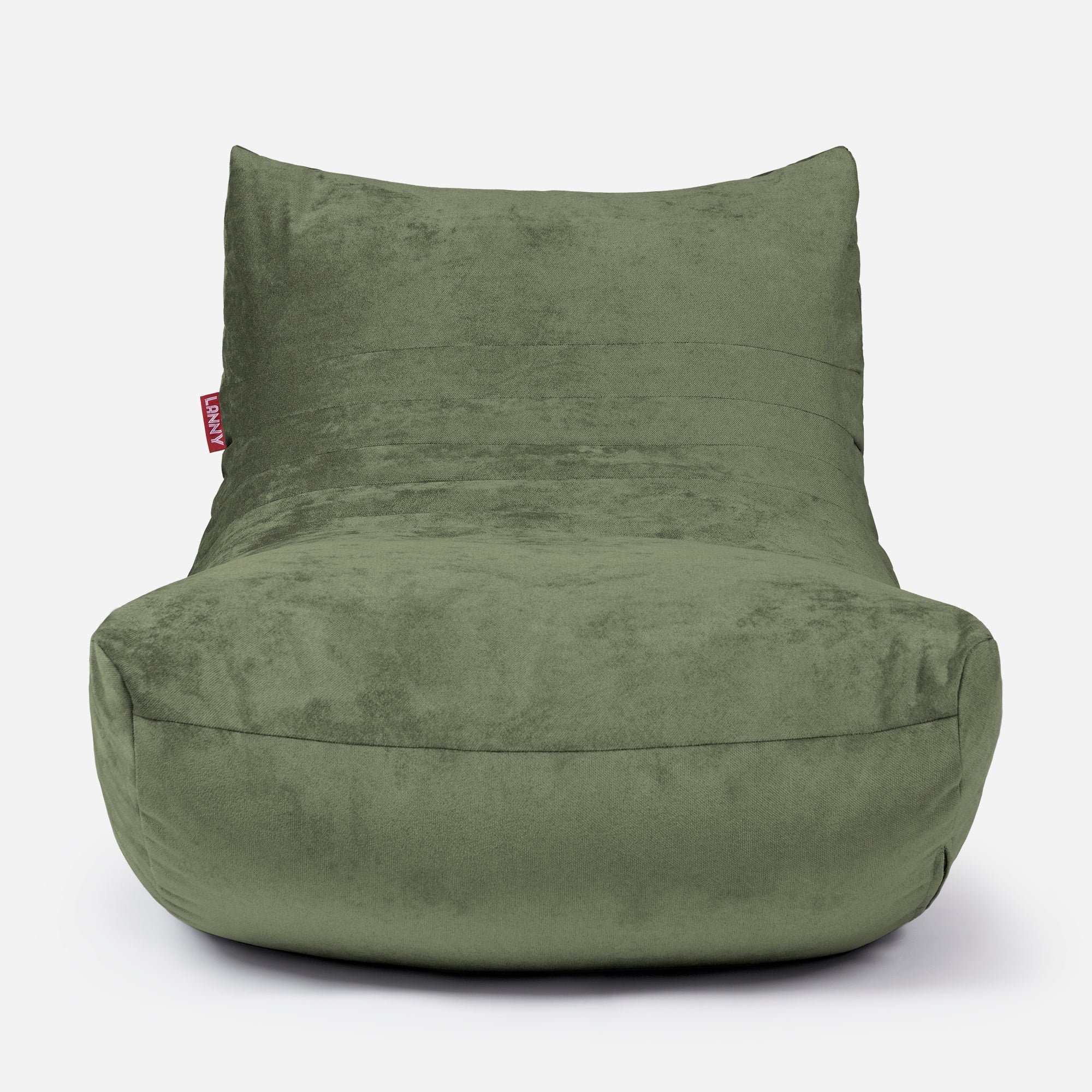 Curvy Aldo Khaki Bean Bag Chair & Footrest Set - Lanny Beanbag - Bean Bag Chairs