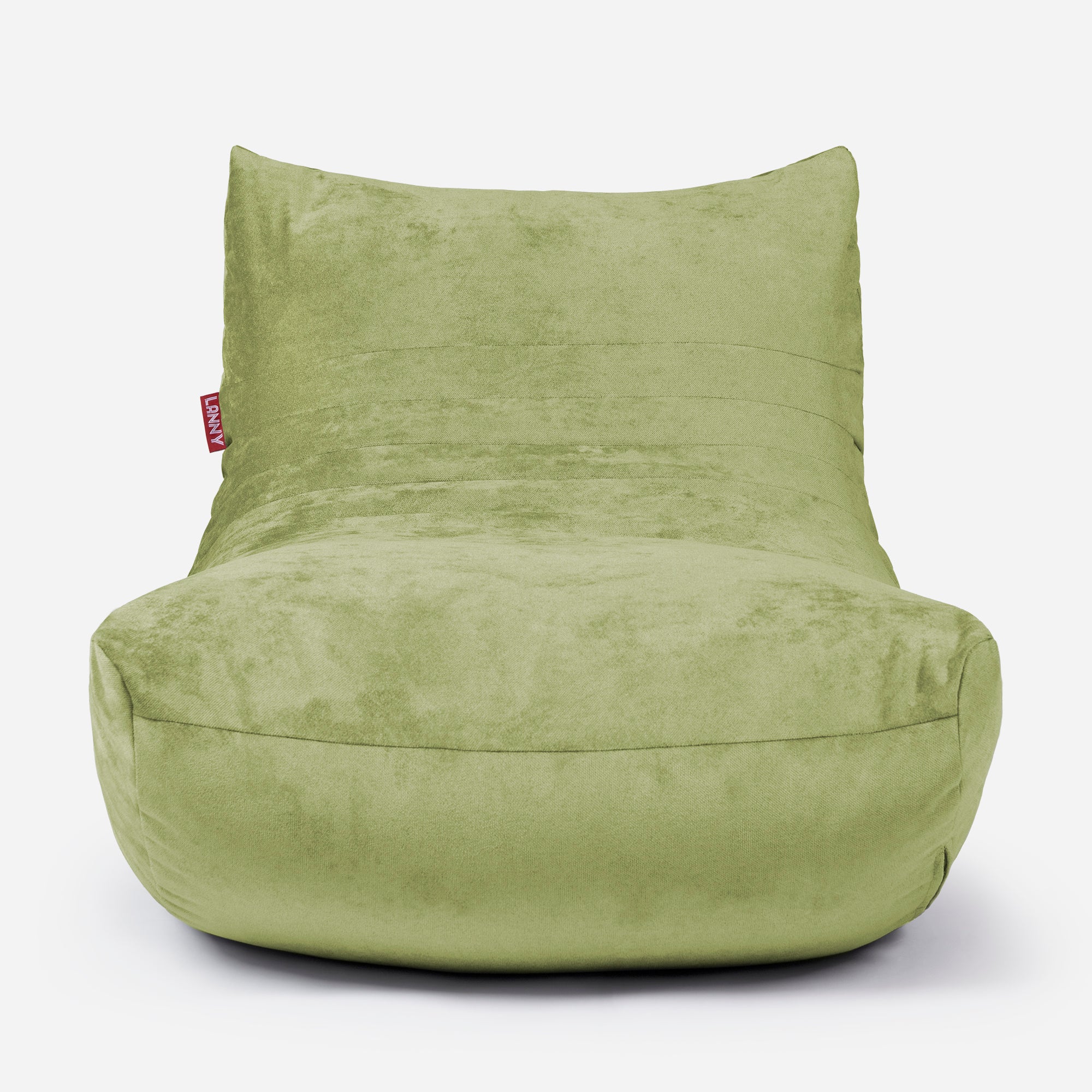 Curvy Aldo Lime Bean Bag Chair & Footrest Set - Lanny Beanbag - Bean Bag Chairs