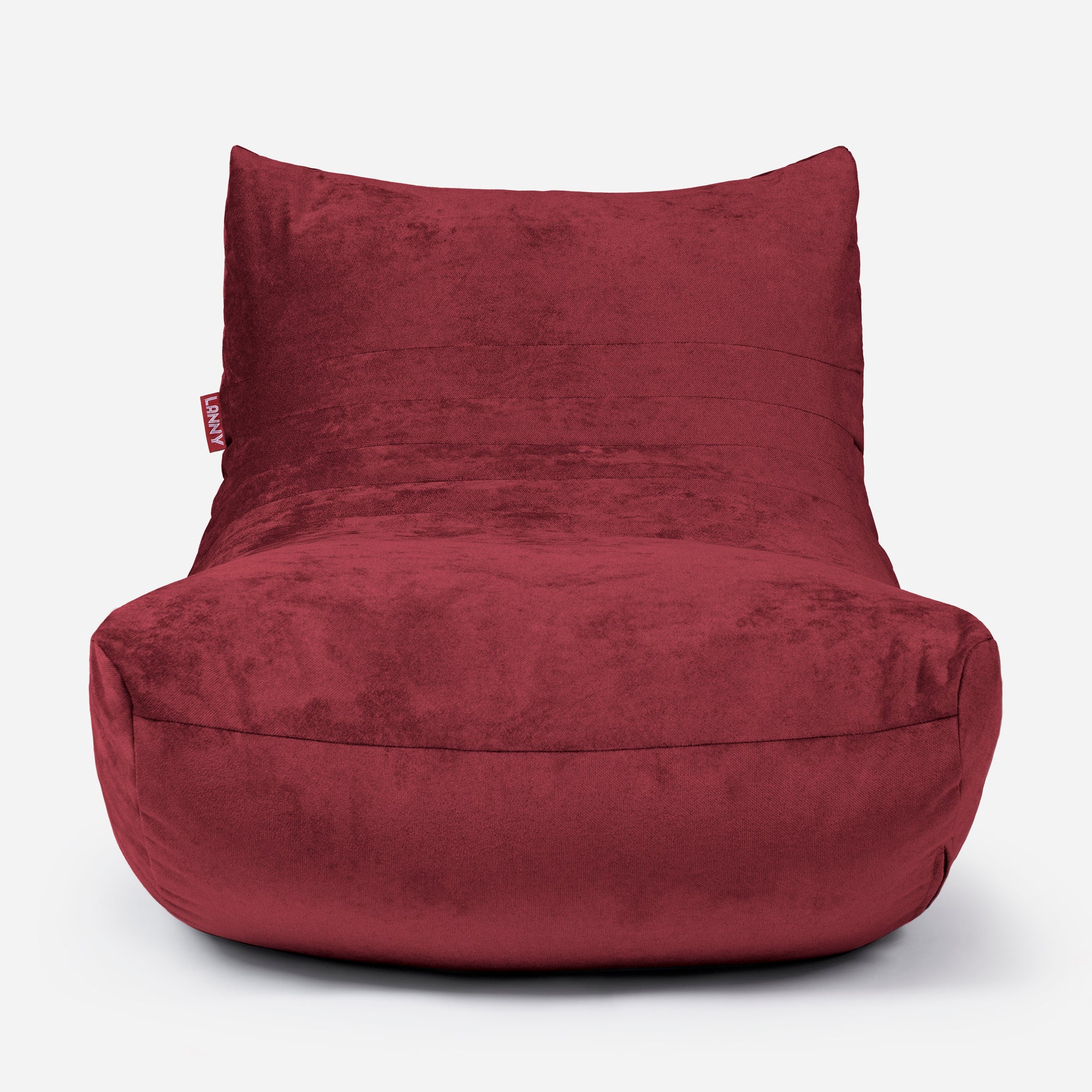 Curvy Aldo Red Bean Bag Chair & Footrest Set - Lanny Beanbag - Bean Bag Chairs
