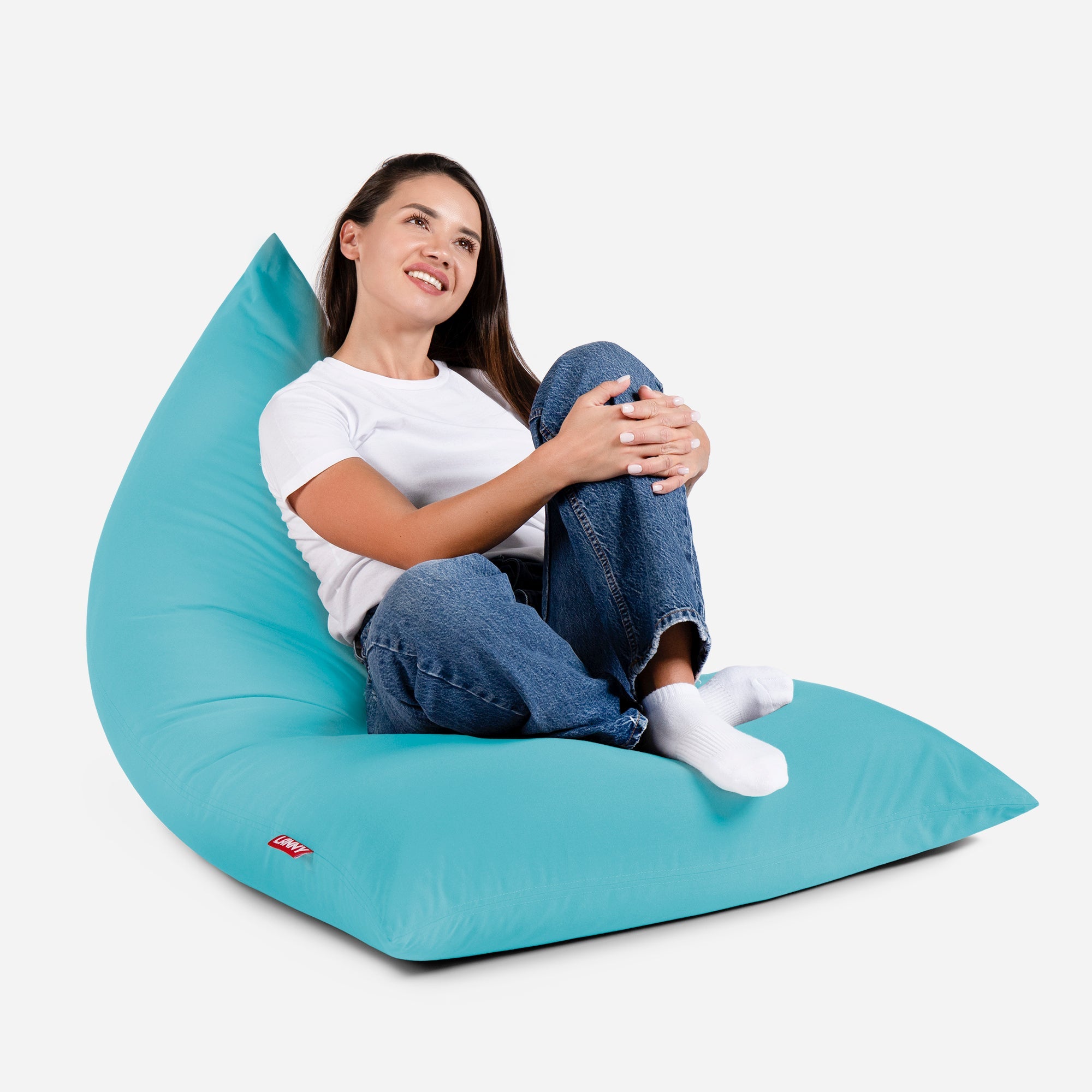 Lanny Solid Tone Outdoor Slim Bean Bag - Refreshing Turquoise - Lanny Beanbag - Bean Bag Chairs